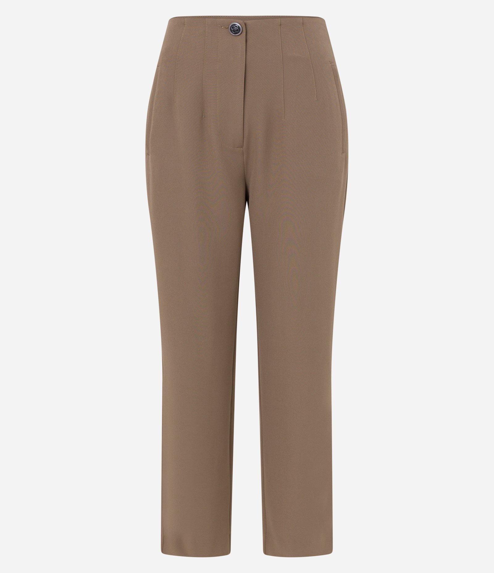 Calça Cenoura Alfaiatada com Botão Decorado no Cós Bege Escuro 5