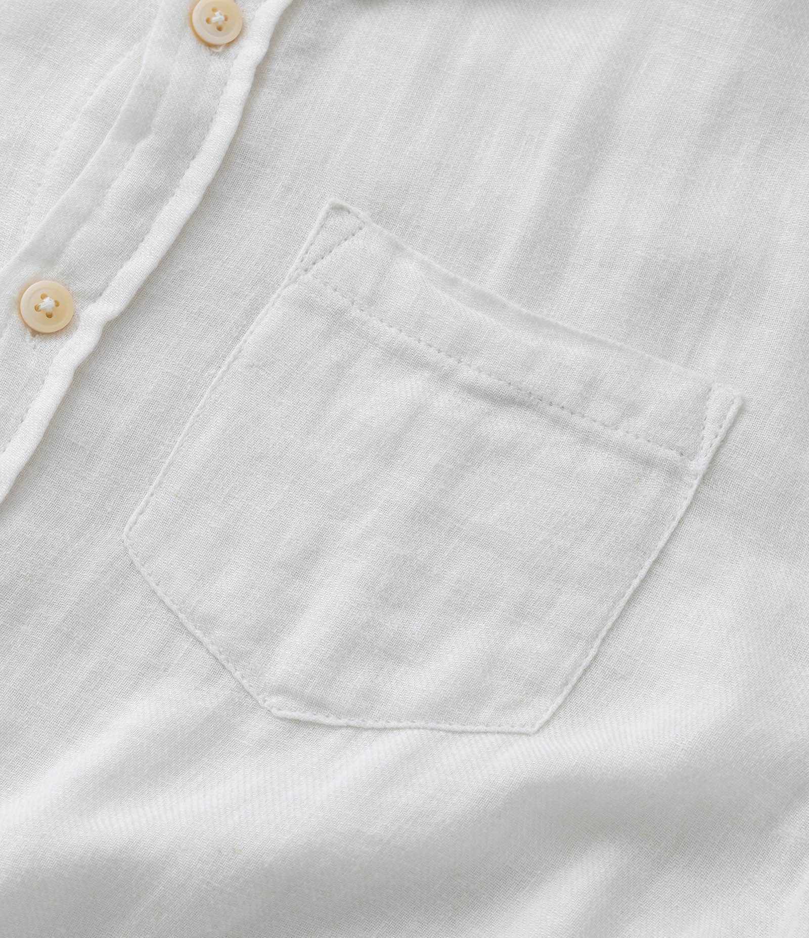 Camisa Infantil em Linho com Bolsinho - Tam 5 a 14 Anos Branco Neve 6