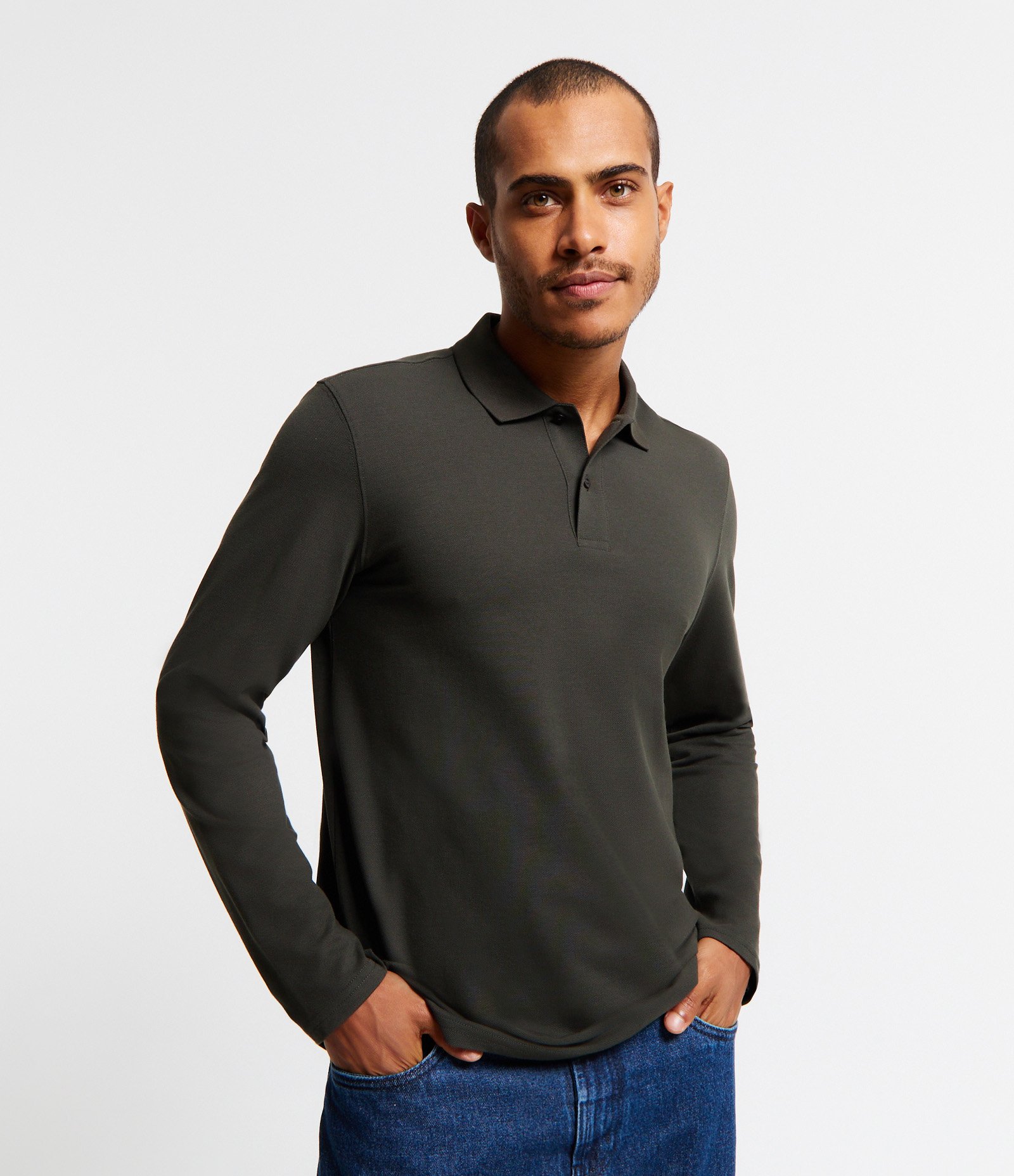 Polo em Algodão com Textura Piquet e Abotoamento 1