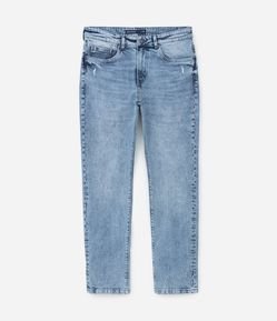 Calça Jeans com Puídos de Efeito Marmorizado