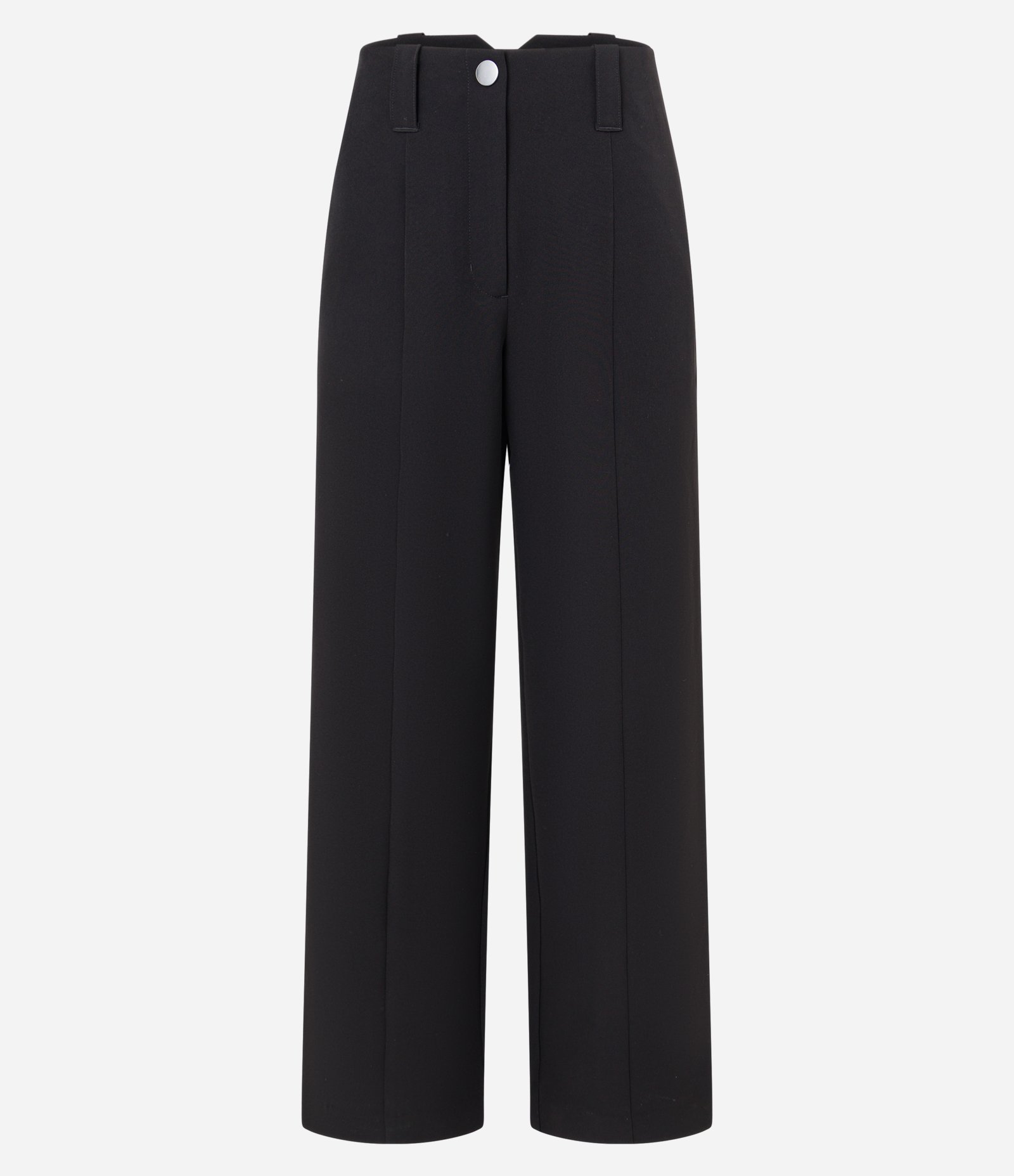 Calça Reta em Alfaiataria com Detalhe de Fenda Preto 5