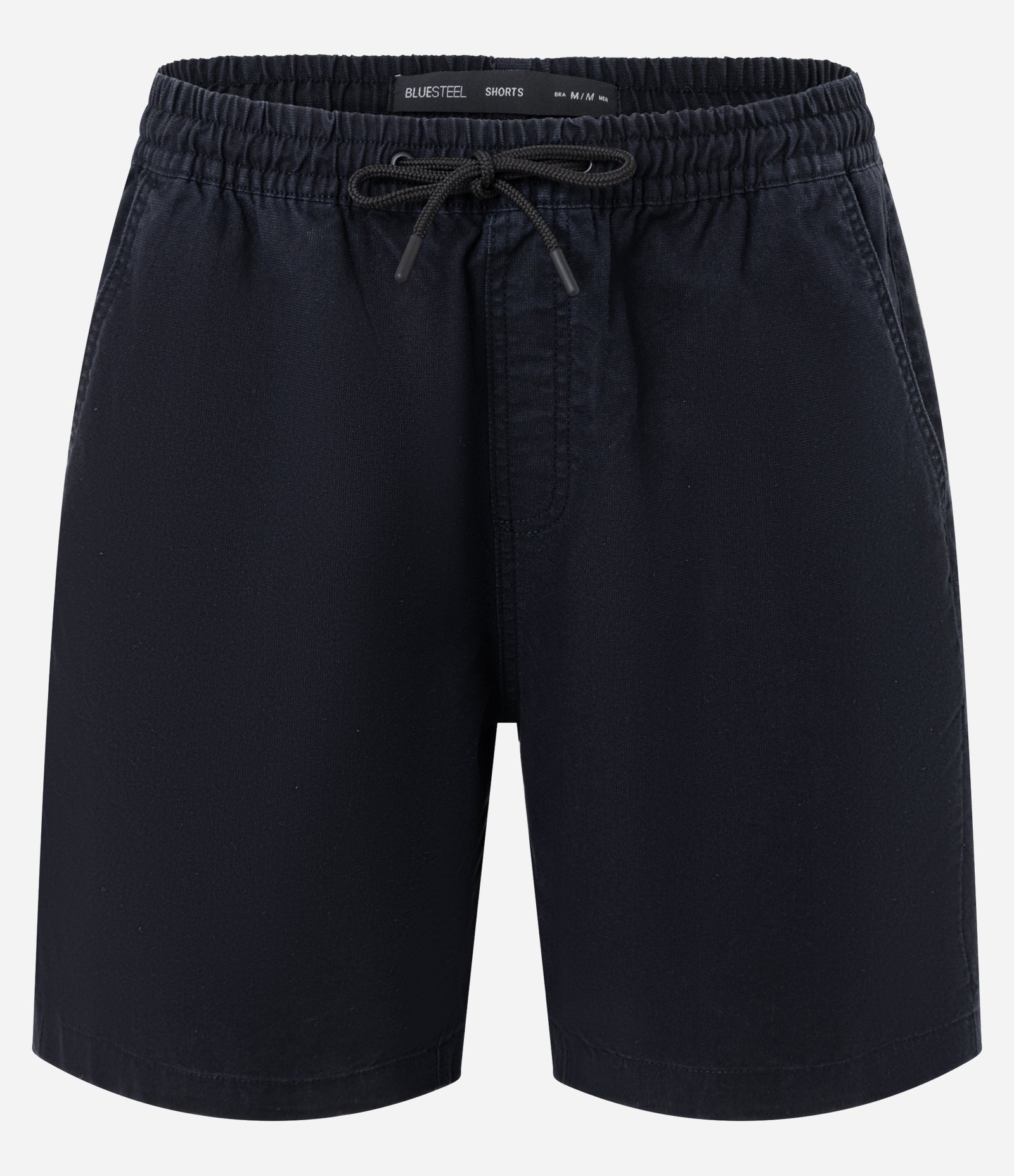 Bermuda Texturizada com Cós Elástico e Cordão para Ajuste Preto 1