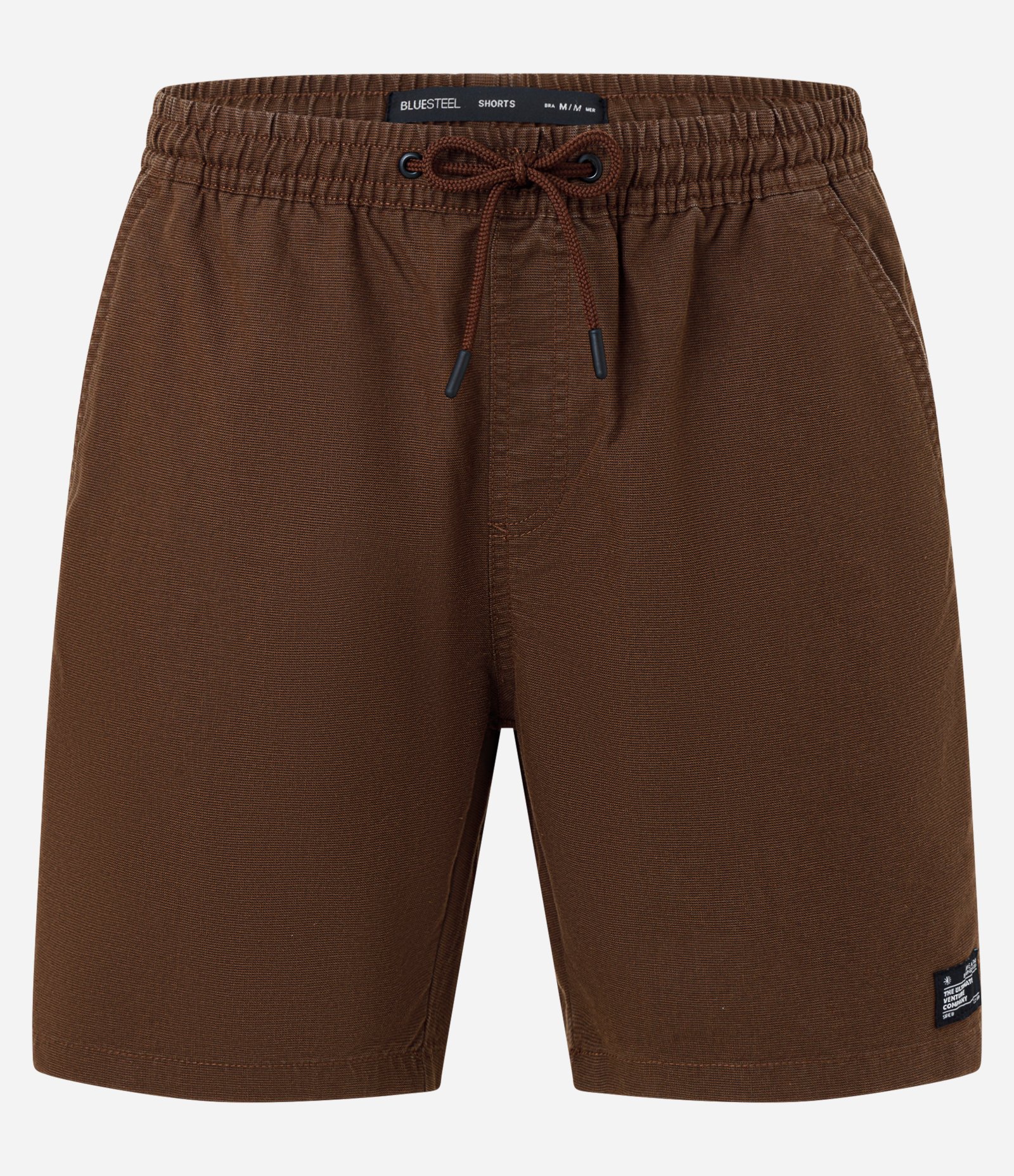 Bermuda Texturizada com Cós Elástico e Cordão para Ajuste Marrom 5