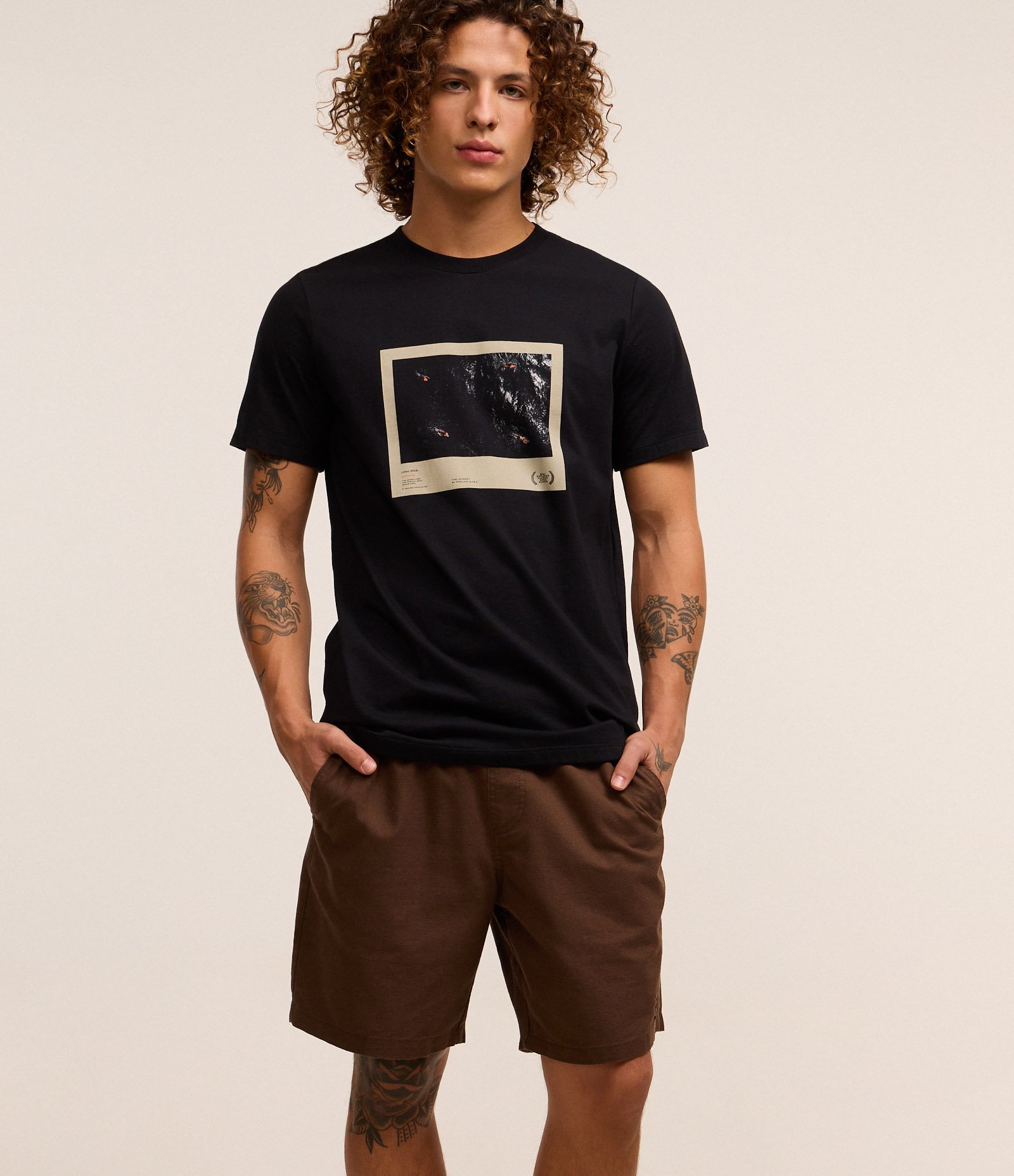 Bermuda Texturizada com Cós Elástico e Cordão para Ajuste Marrom 4