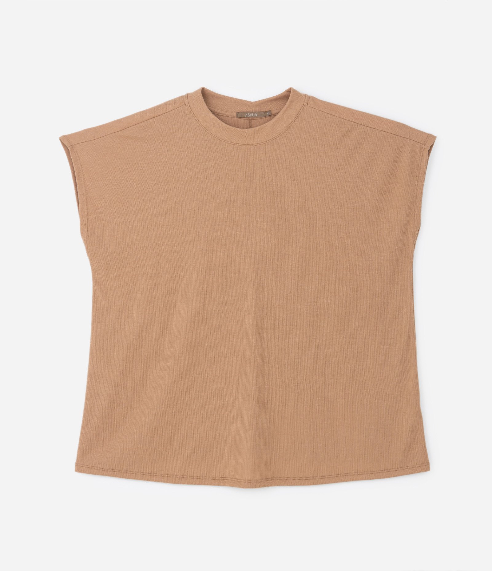 Blusa Básica em Ribana e sem Cava Curve & Plus Size Marrom Claro 5