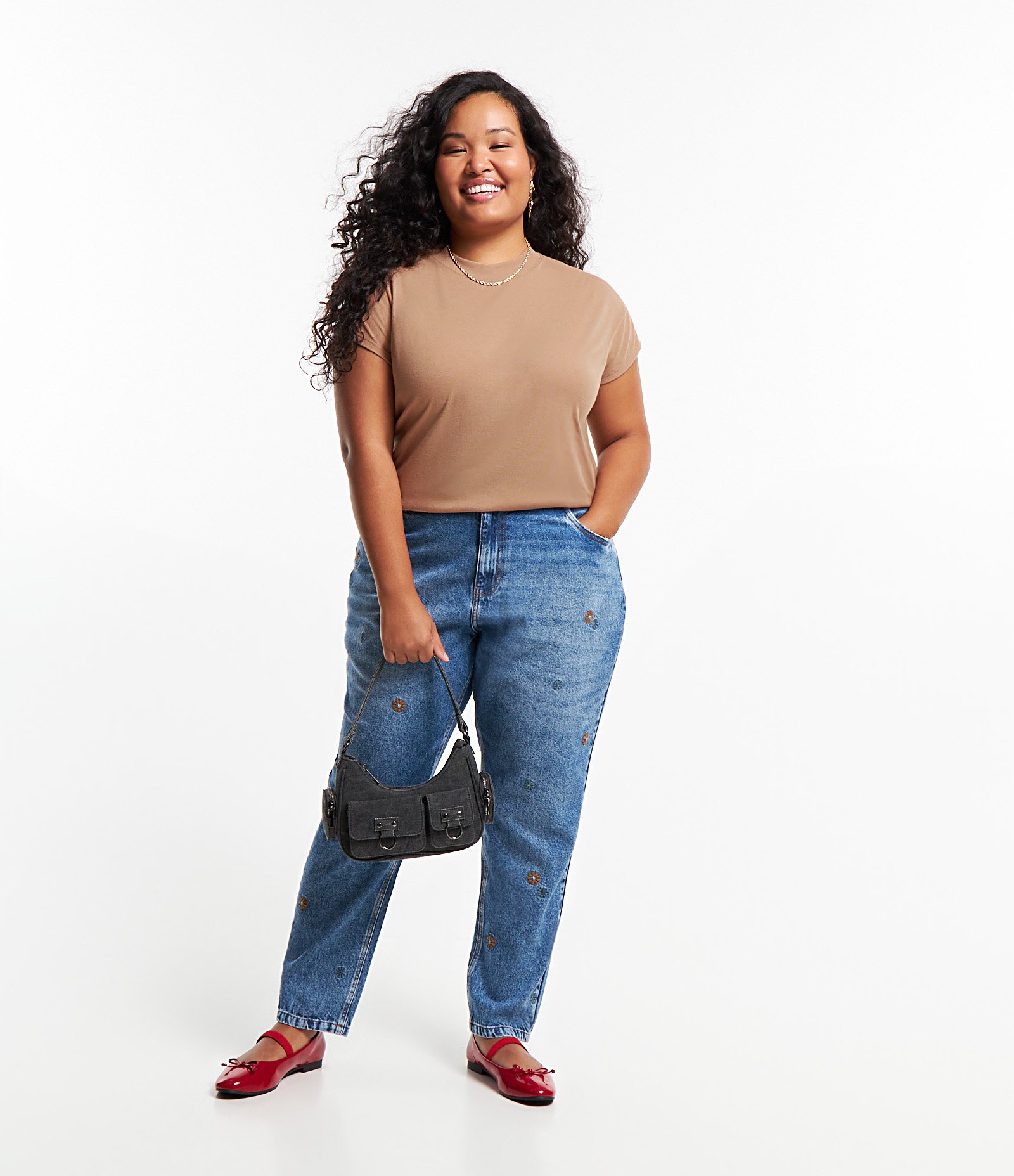 Blusa Básica em Ribana e sem Cava Curve & Plus Size Marrom Claro 2