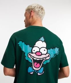 Camiseta Manga Curta com Estampa do Krusty