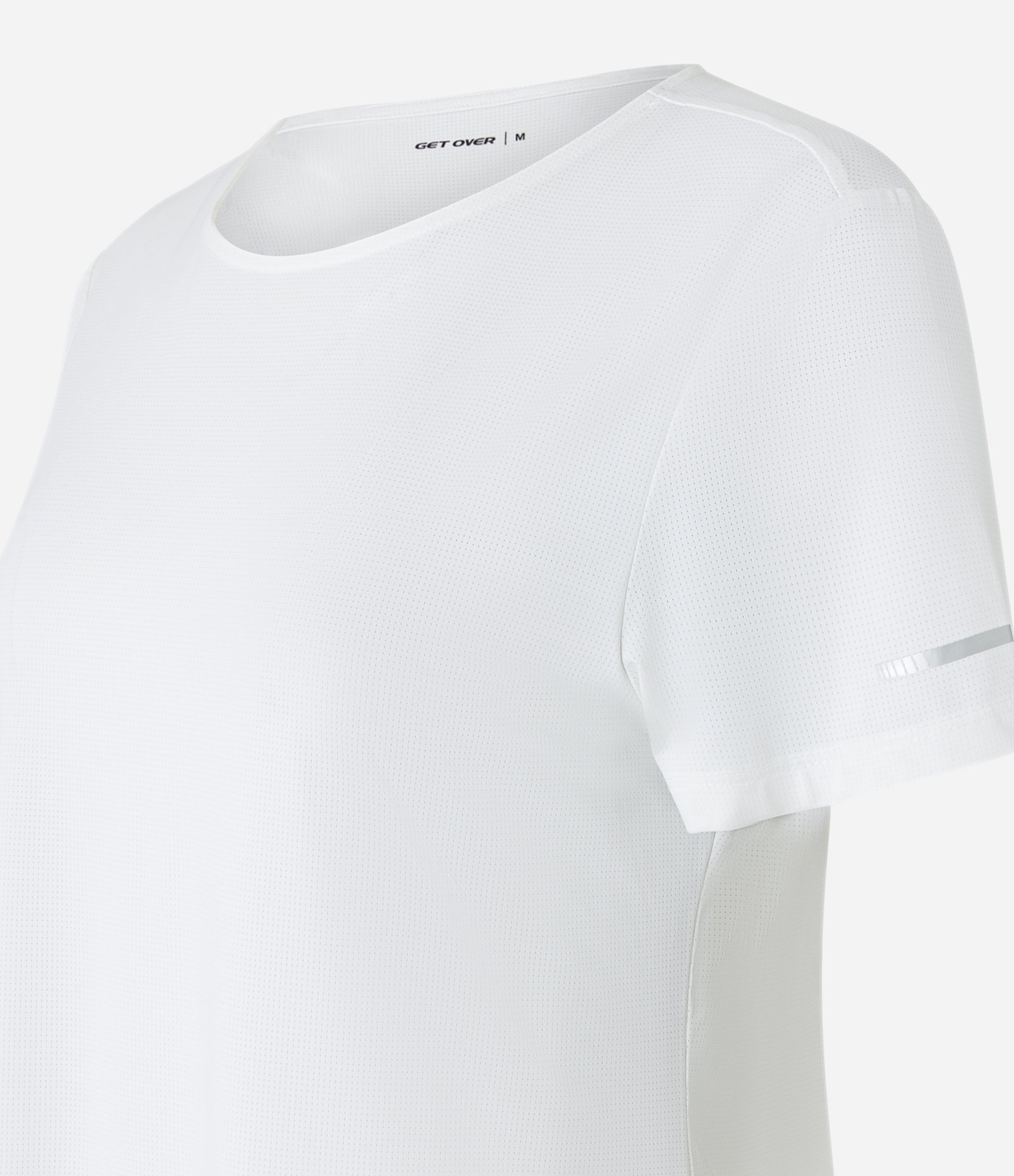 Camiseta Esportiva Regular Texturizada com Detalhe Refletivo Branco 5