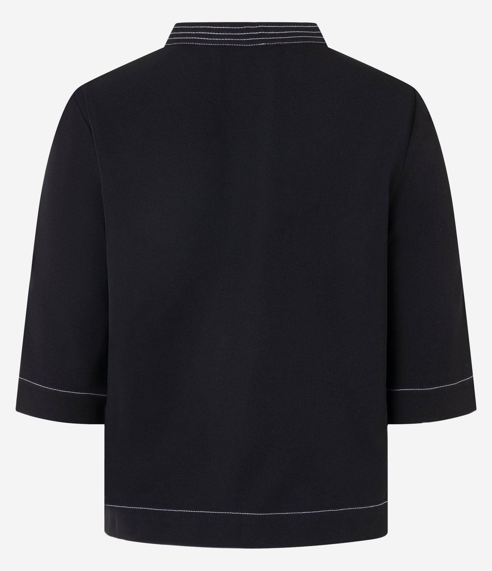 Blusa em Crepe com Detalhes de Pespontos Contrastantes Preto 5