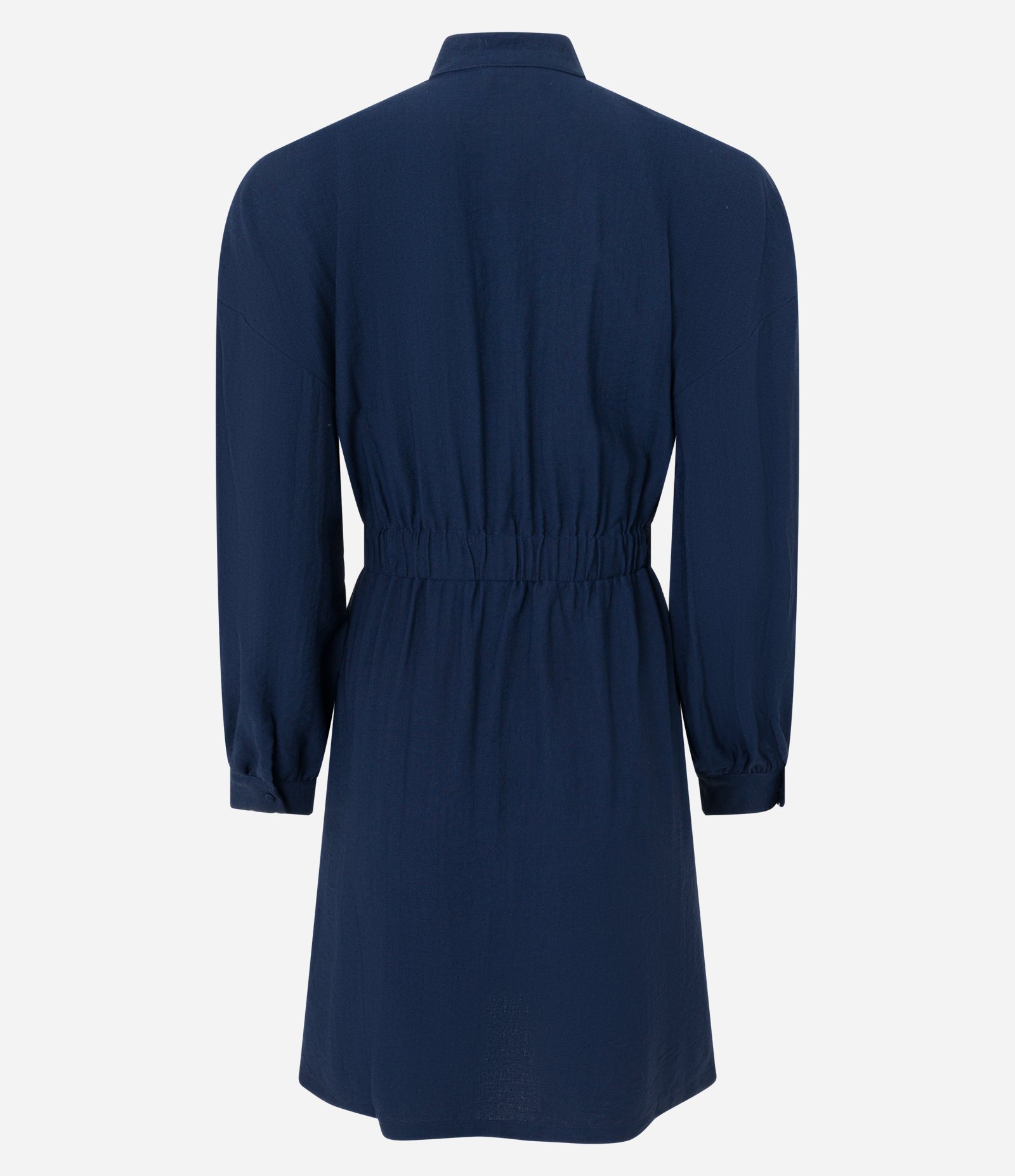 Vestido em Viscose com Cintura Ajustada e Decote V Azul 6
