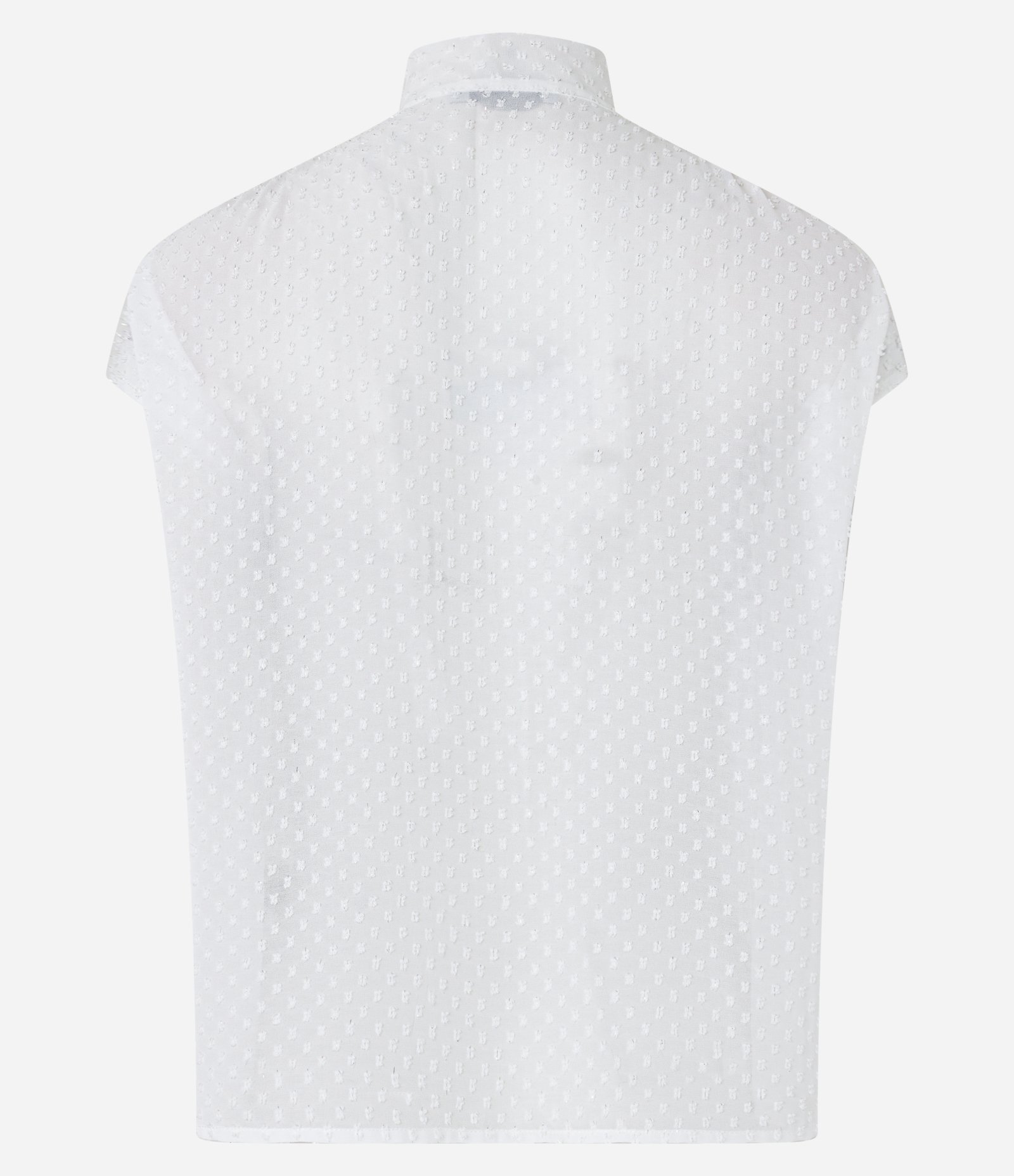 Blusa em Crepe com Laço de Chiffon na Gola e Texturas Branco Neve 7