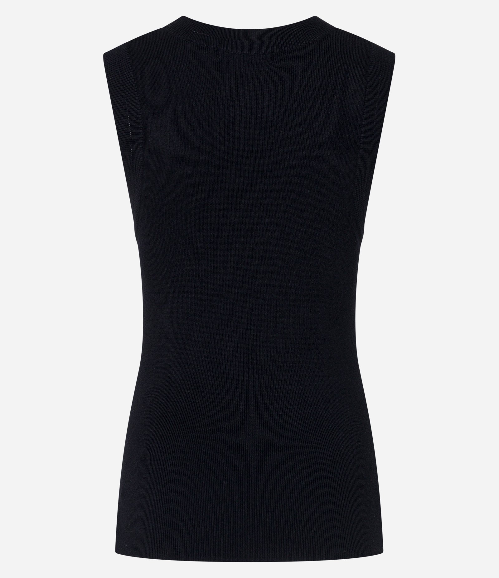 Blusa Sem Manga em Tricô com Recorte Vazado Preto 8