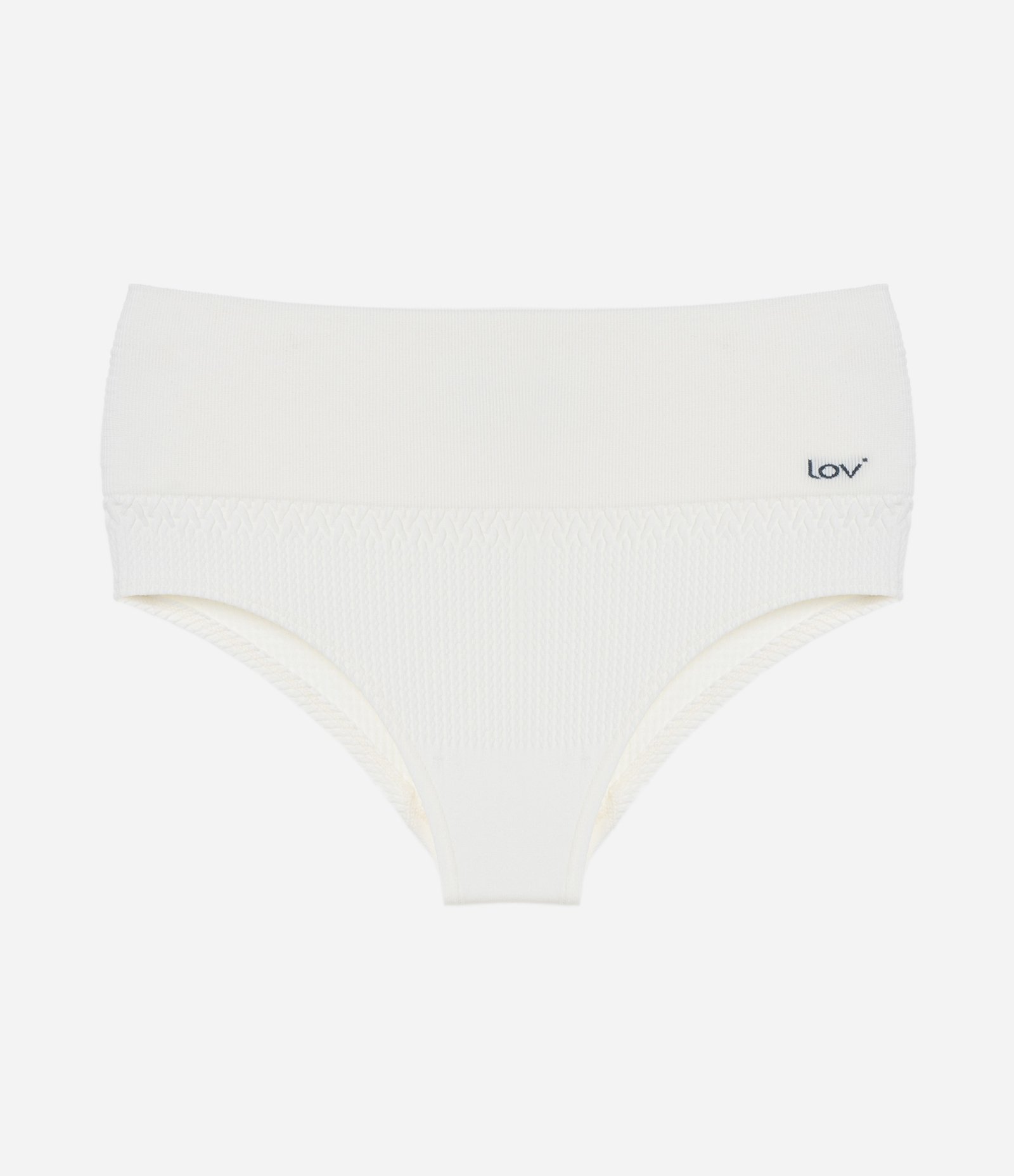 Calcinha Alta em Poliamida Seamless Texturizada Branco Neve 6