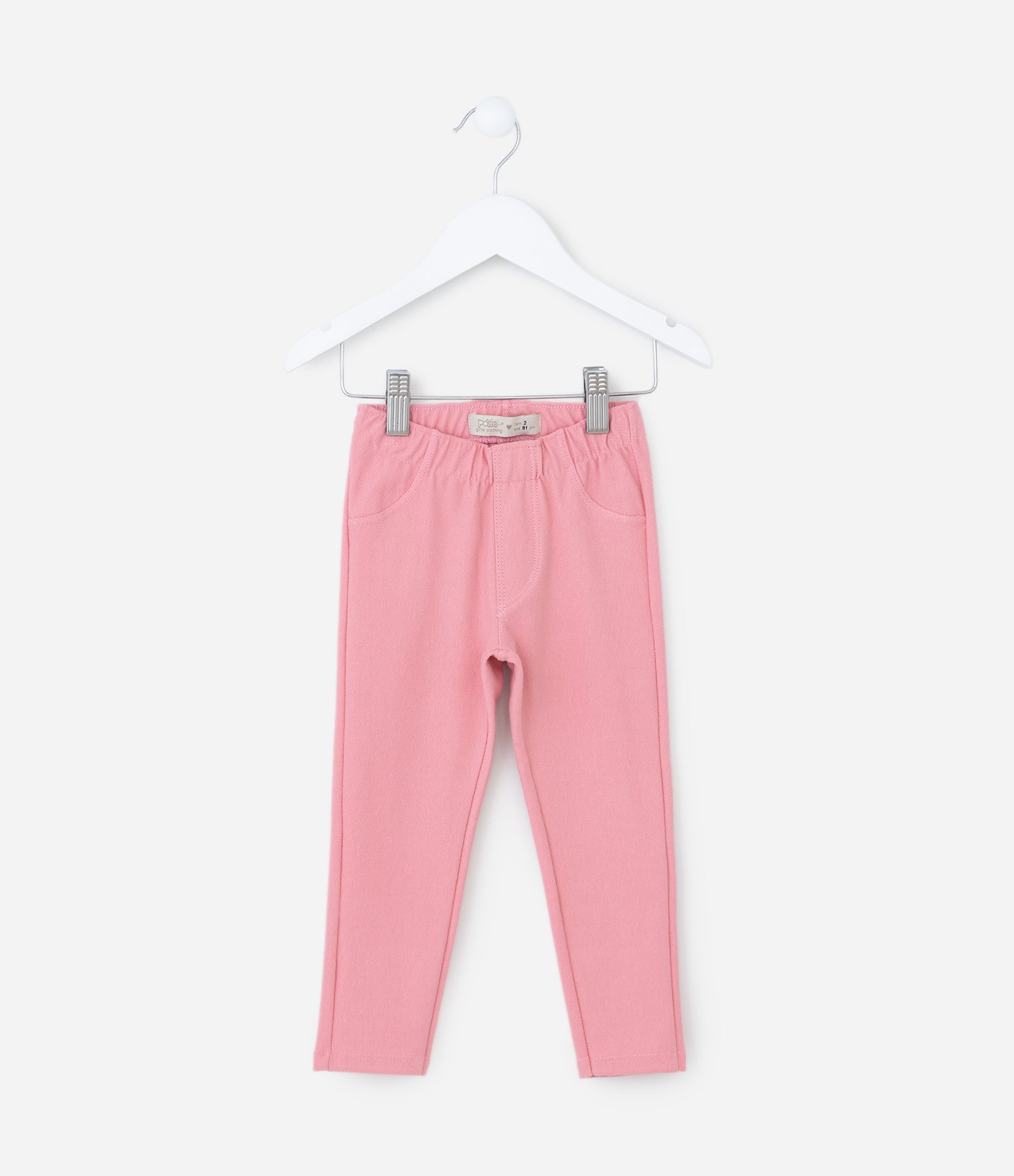 Calça Jegging Infantil com Bolso - Tam 1 a 5 anos Rosa 1