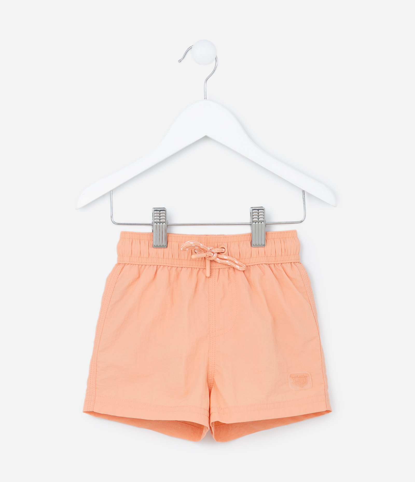 Bermuda de Banho Infantil com Cós Elástico e Etiqueta na Barra - Tam 1 a 5 Anos Laranja Salmão 1