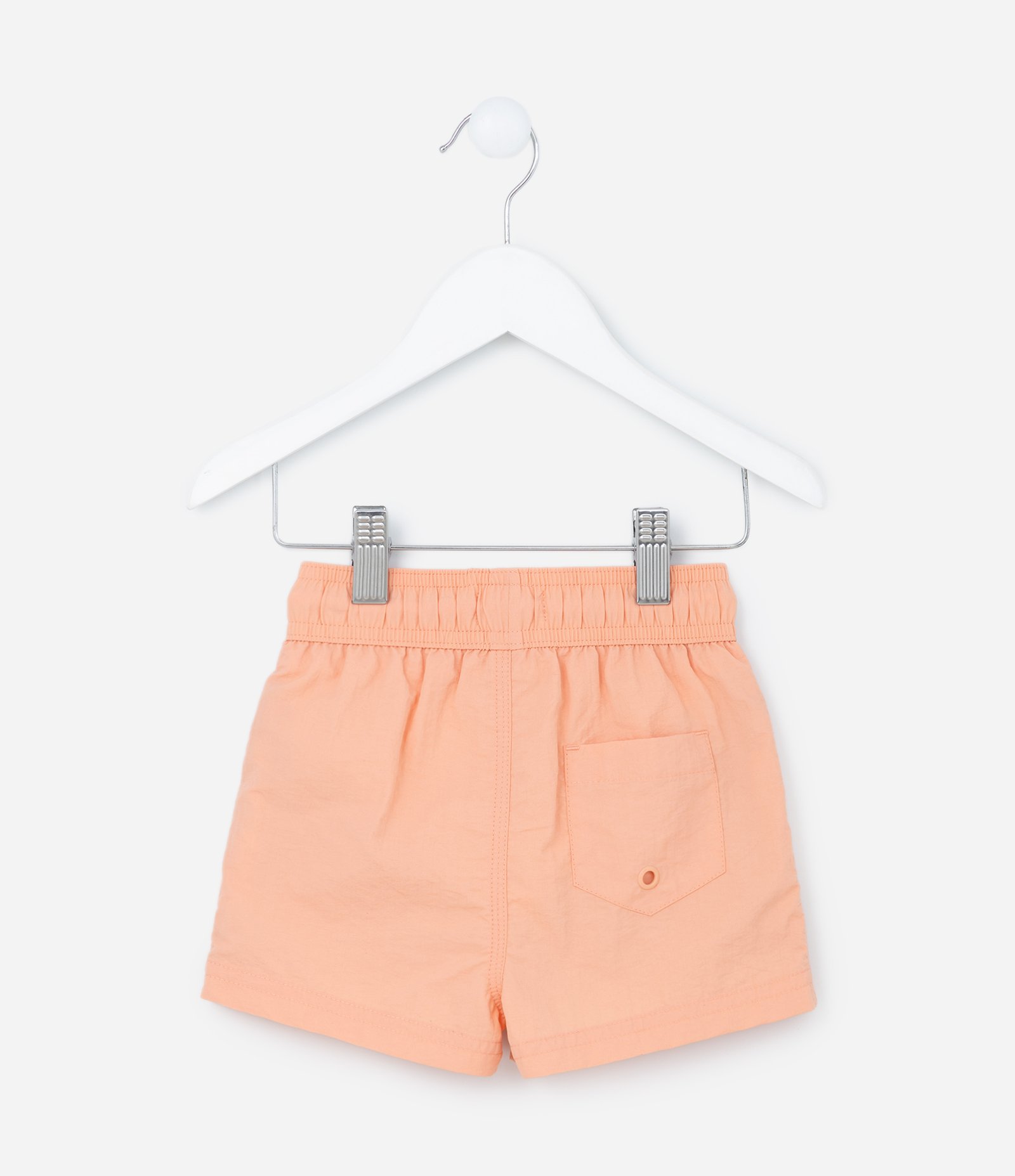 Bermuda de Banho Infantil com Cós Elástico e Etiqueta na Barra - Tam 1 a 5 Anos Laranja Salmão 2