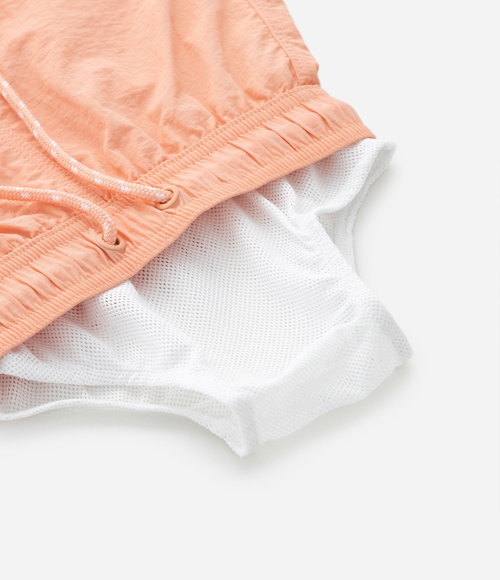 Bermuda de Banho Infantil com Cós Elástico e Etiqueta na Barra - Tam 1 a 5 Anos Laranja Salmão 3