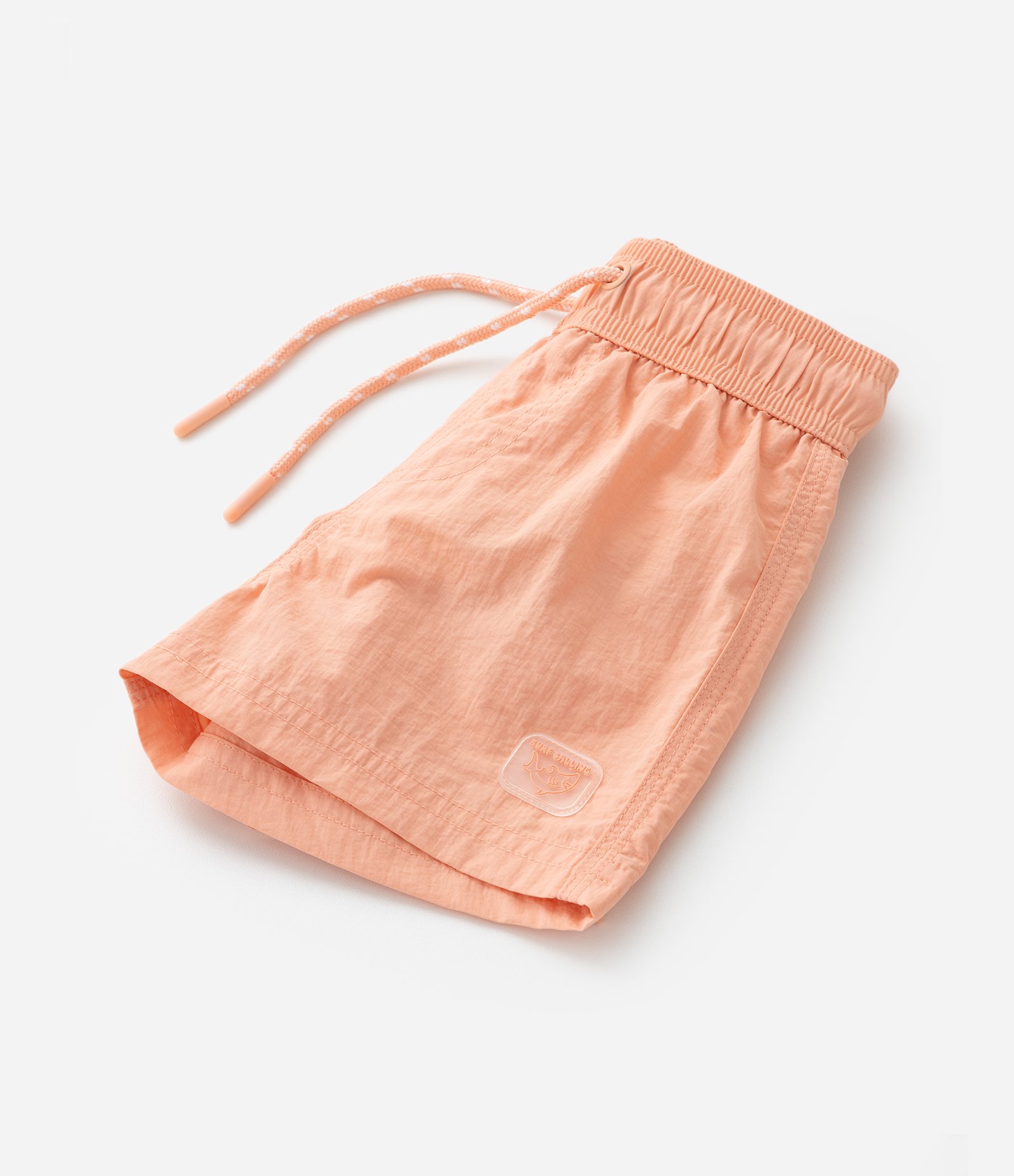 Bermuda de Banho Infantil com Cós Elástico e Etiqueta na Barra - Tam 1 a 5 Anos Laranja Salmão 5