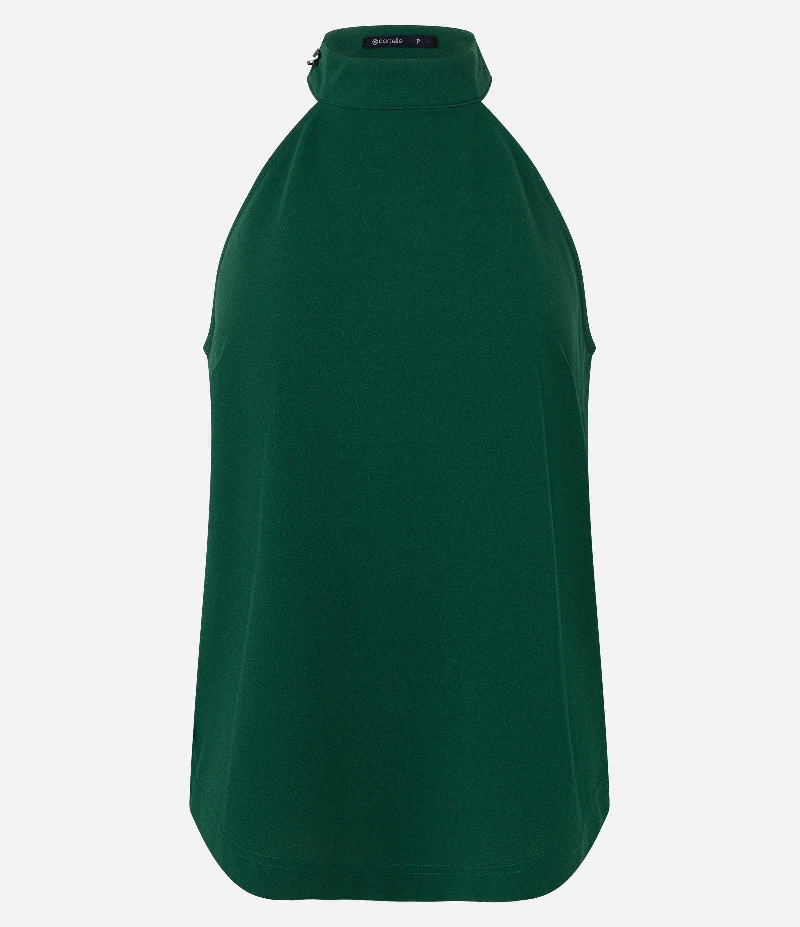 Blusa em Crepe com Golinha Alta Halter Verde 6