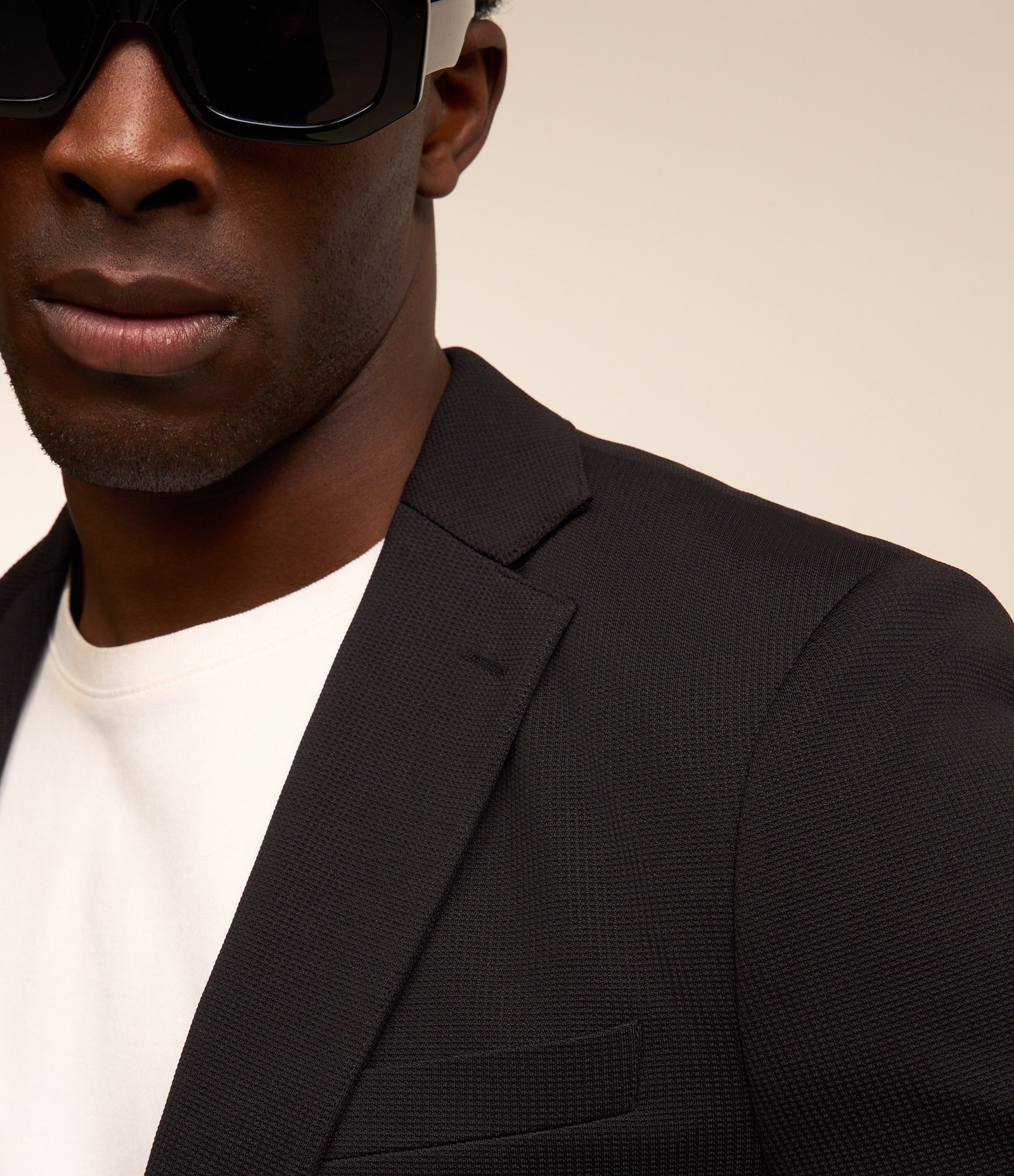 Blazer em Tricoline com Leve Textura Preto 7