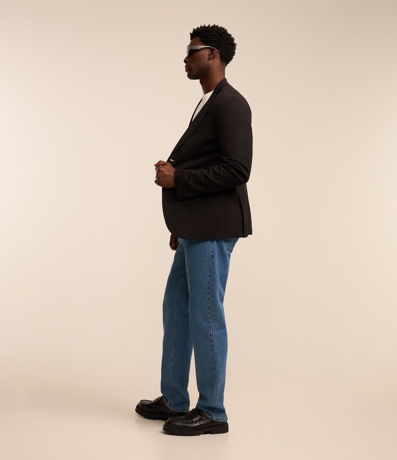 Blazer em Tricoline com Leve Textura Preto 3