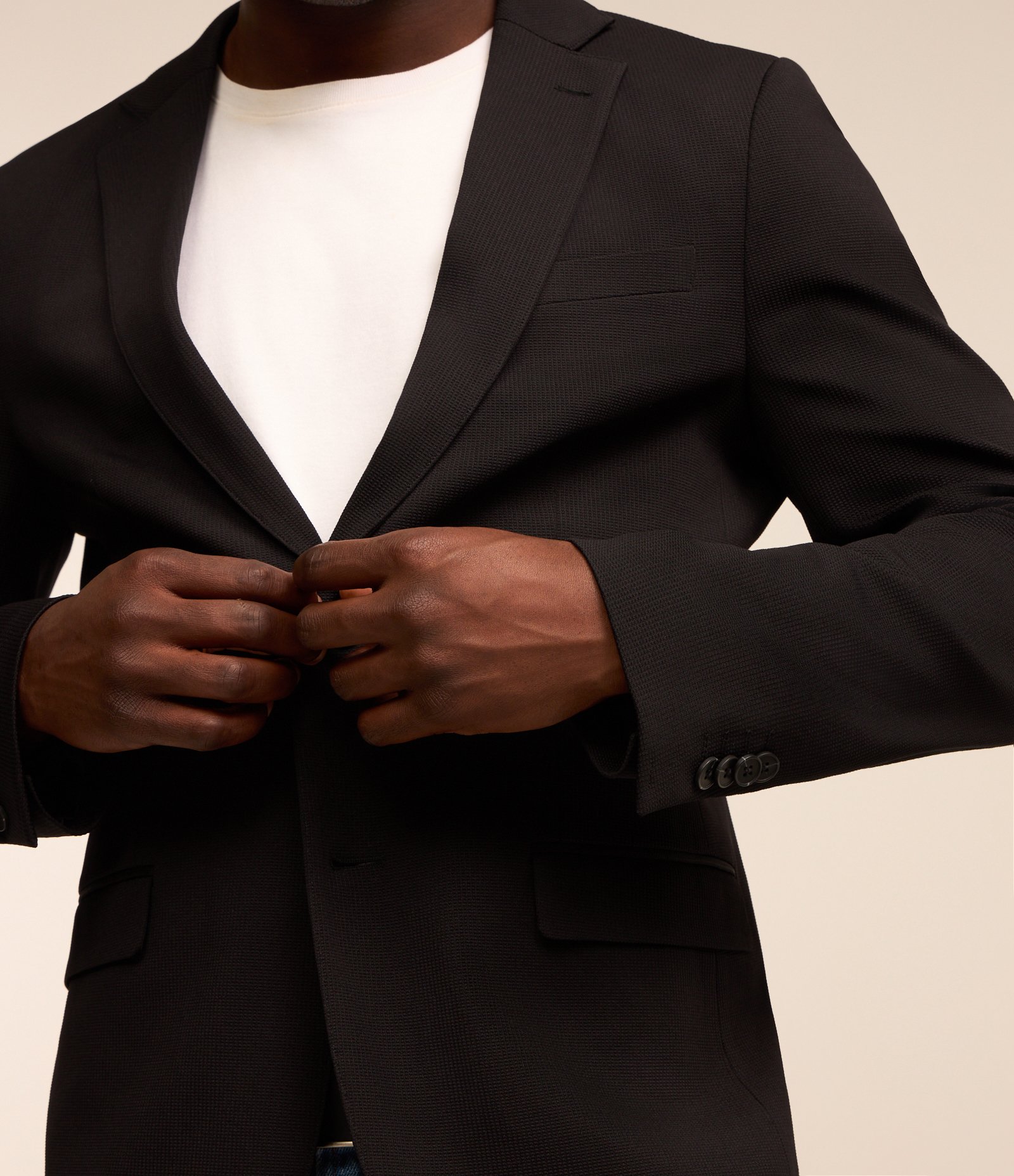 Blazer em Tricoline com Leve Textura Preto 5