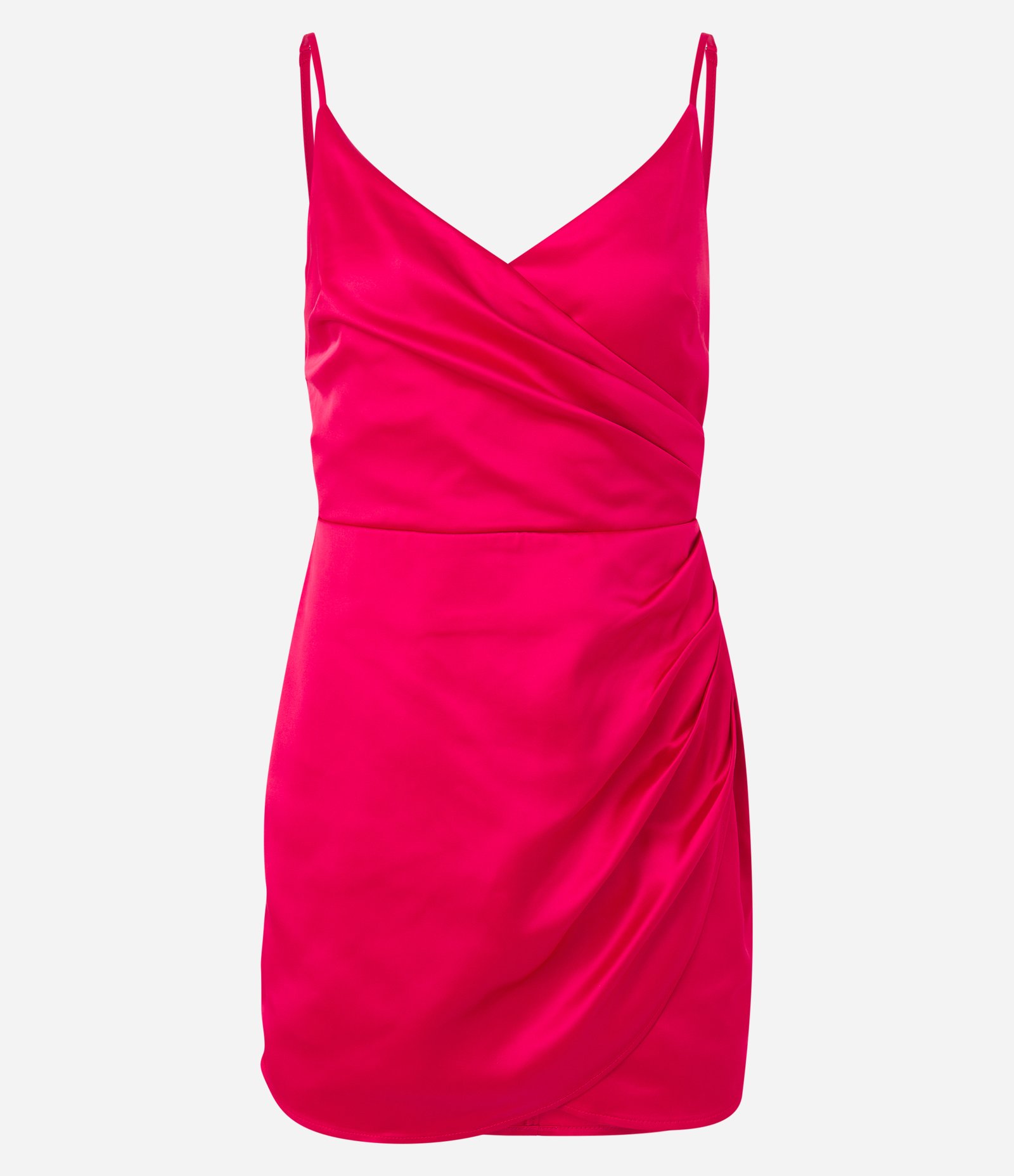 Vestido Curto Acetinado de Alça com Textura Franzida 6