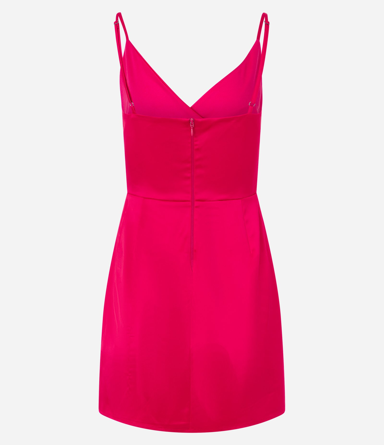 Vestido Curto Acetinado de Alça com Textura Franzida 7