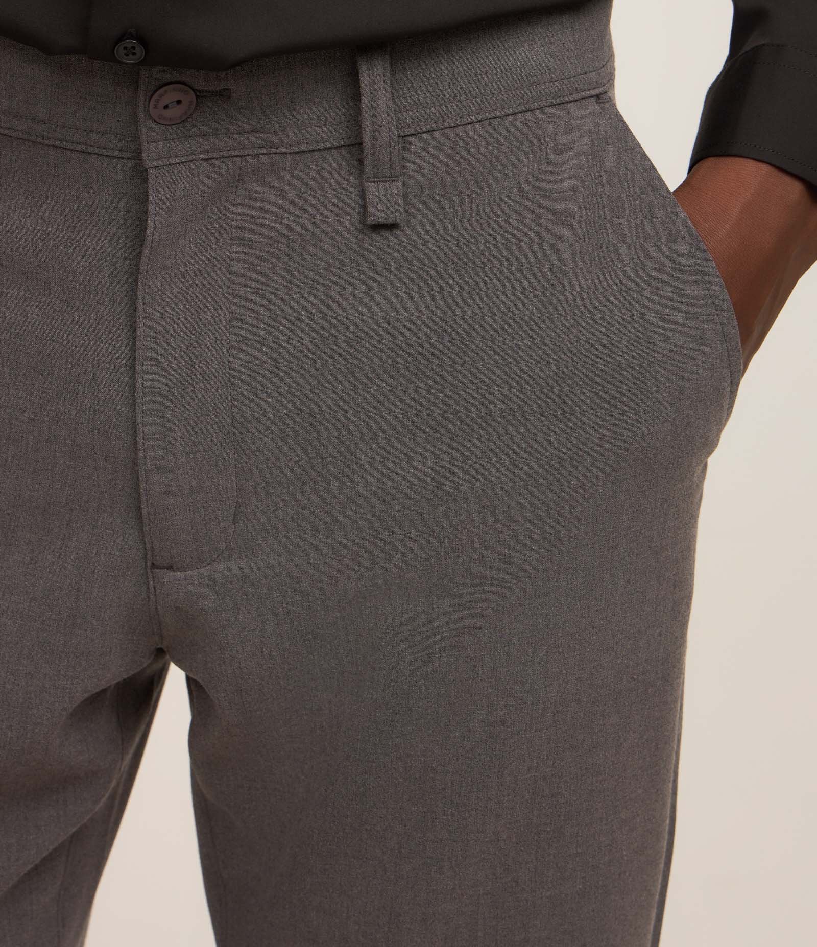 Calça Básica Slim Cropped Alfaiatada com Elastano Cinza 4