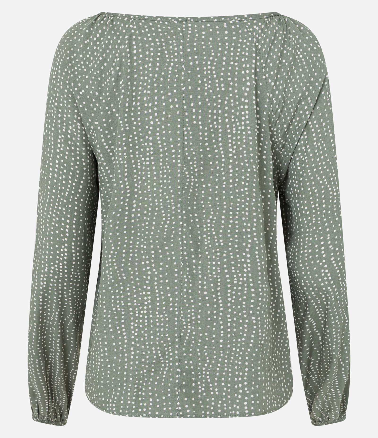 Blusa em Viscose com Decote V e Estampa Poá Verde 7