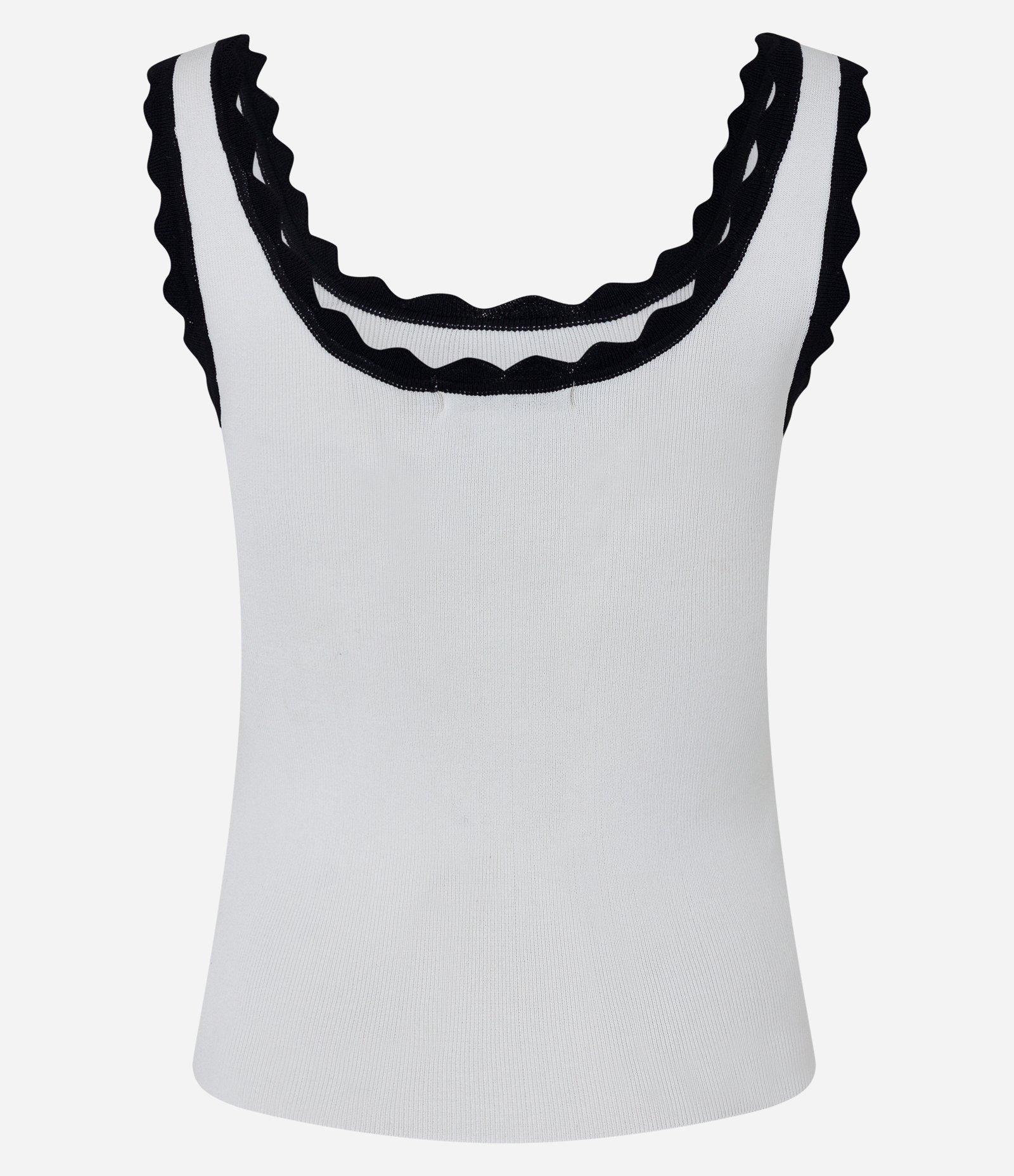 Blusa Regata em Viscose com Detalhe de Ondinhas Branco 7