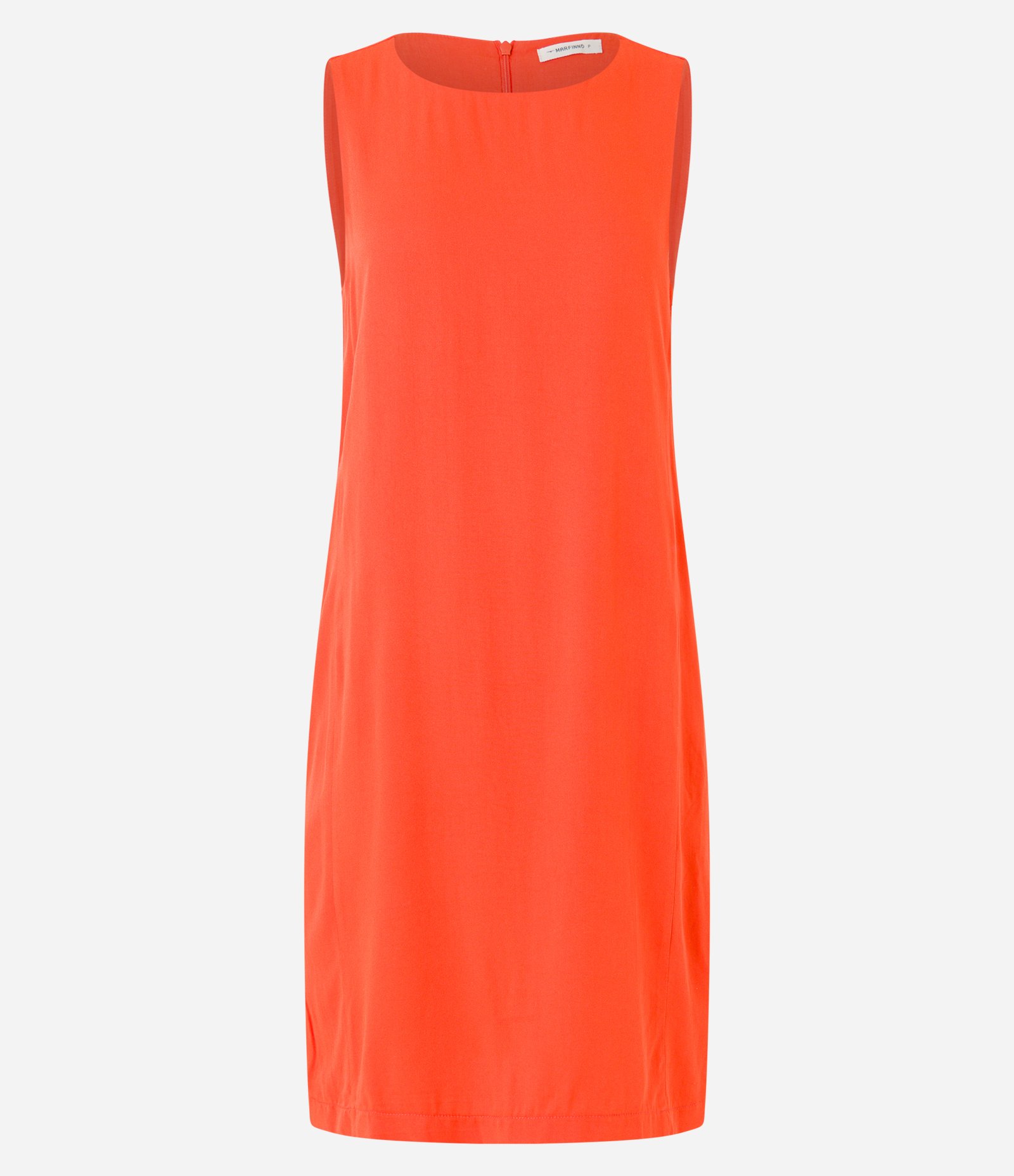 Vestido em Viscolinho com Alça Larga e Fechamento em Zíper nas Costas Laranja 5