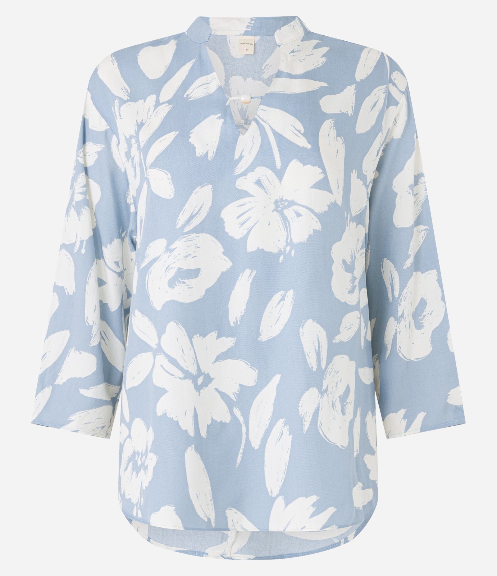 Blusa em Viscose com Manga 7/8 e Estampa Floral Azul 6