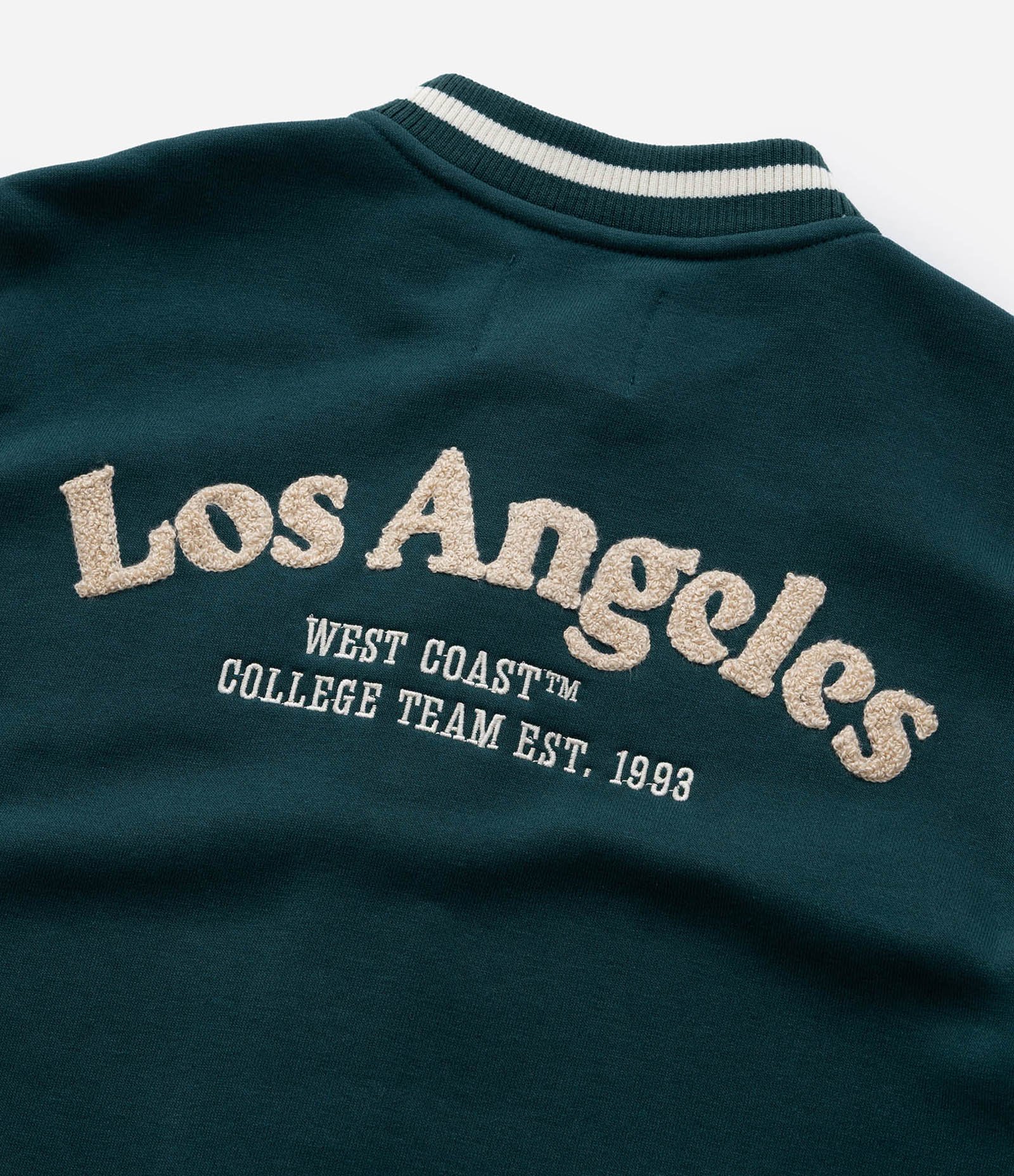 Jaqueta Bomber College Infantil Estampa Los Angeles - Tam 5 a 14 anos Verde 5