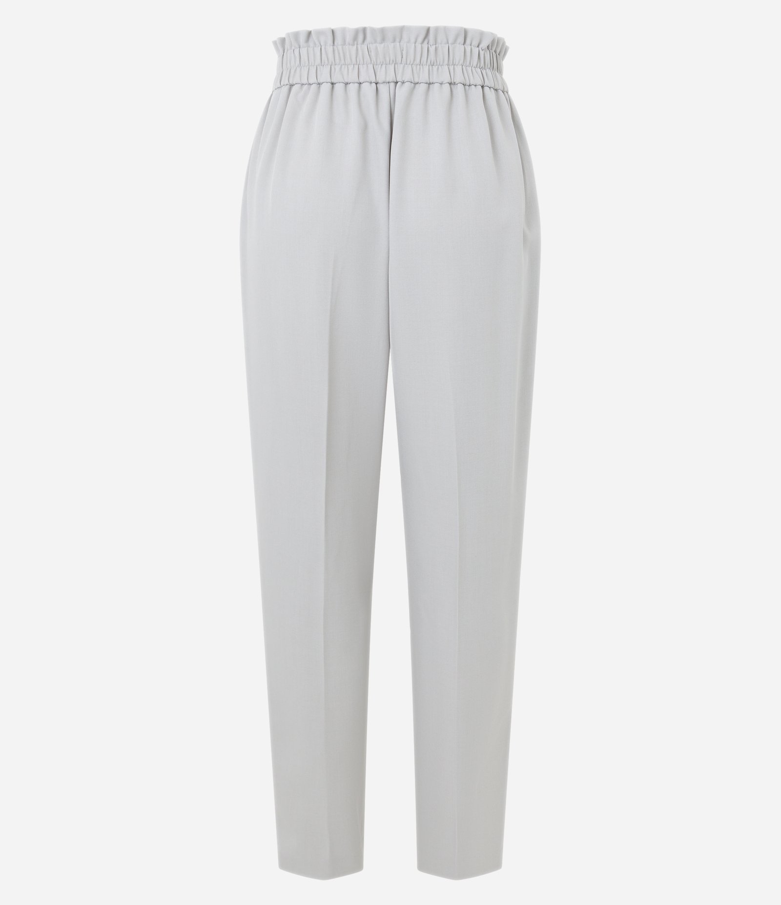 Calça Cenoura Alfaiatada com Cós Elástico e Pregas Cinza 6