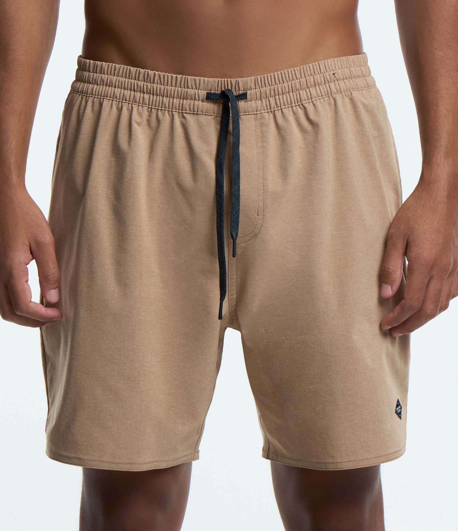 Bermuda Mescla com Cós Elástico e Amarração Bege 2