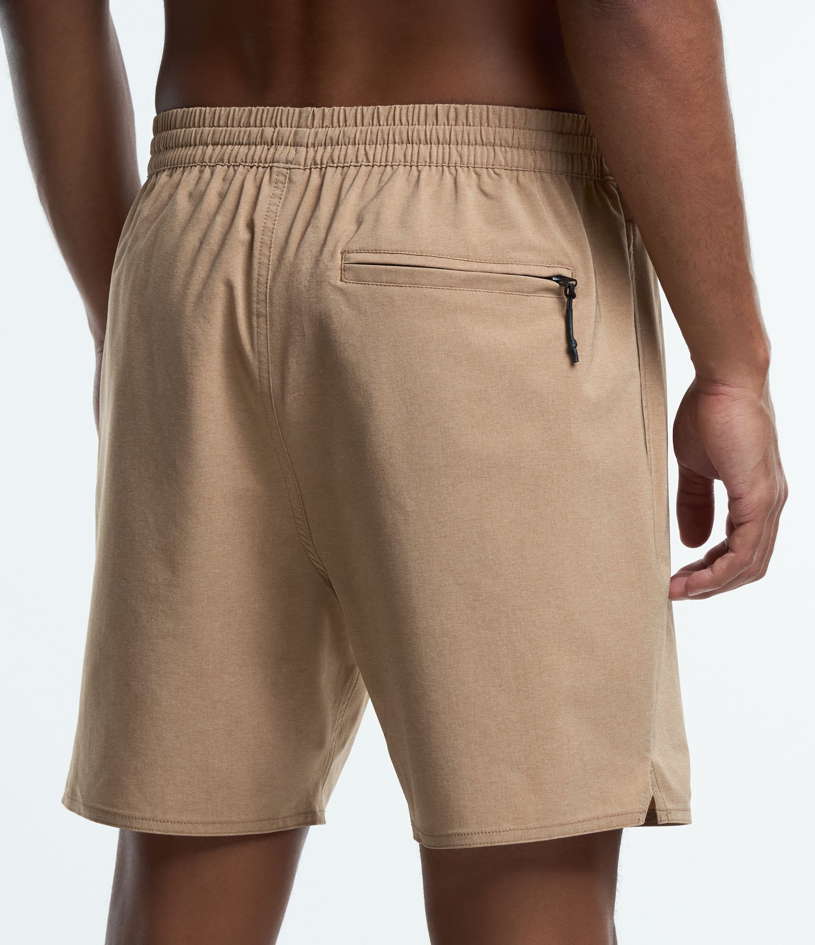 Bermuda Mescla com Cós Elástico e Amarração Bege 3