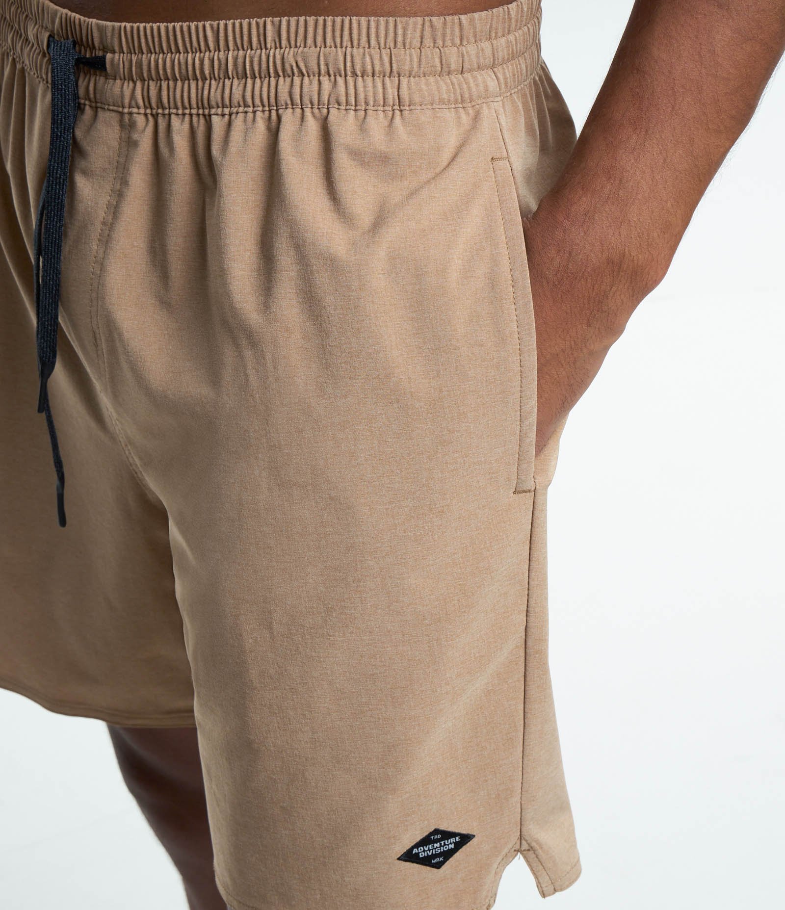 Bermuda Mescla com Cós Elástico e Amarração Bege 4