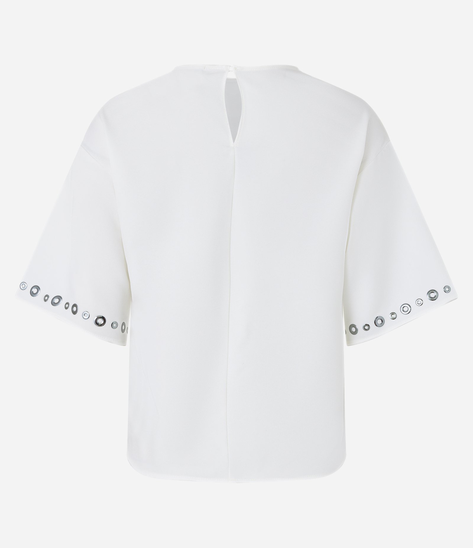 Blusa em Crepe com Ilhoses na Manga e Gola Branco Neve 8