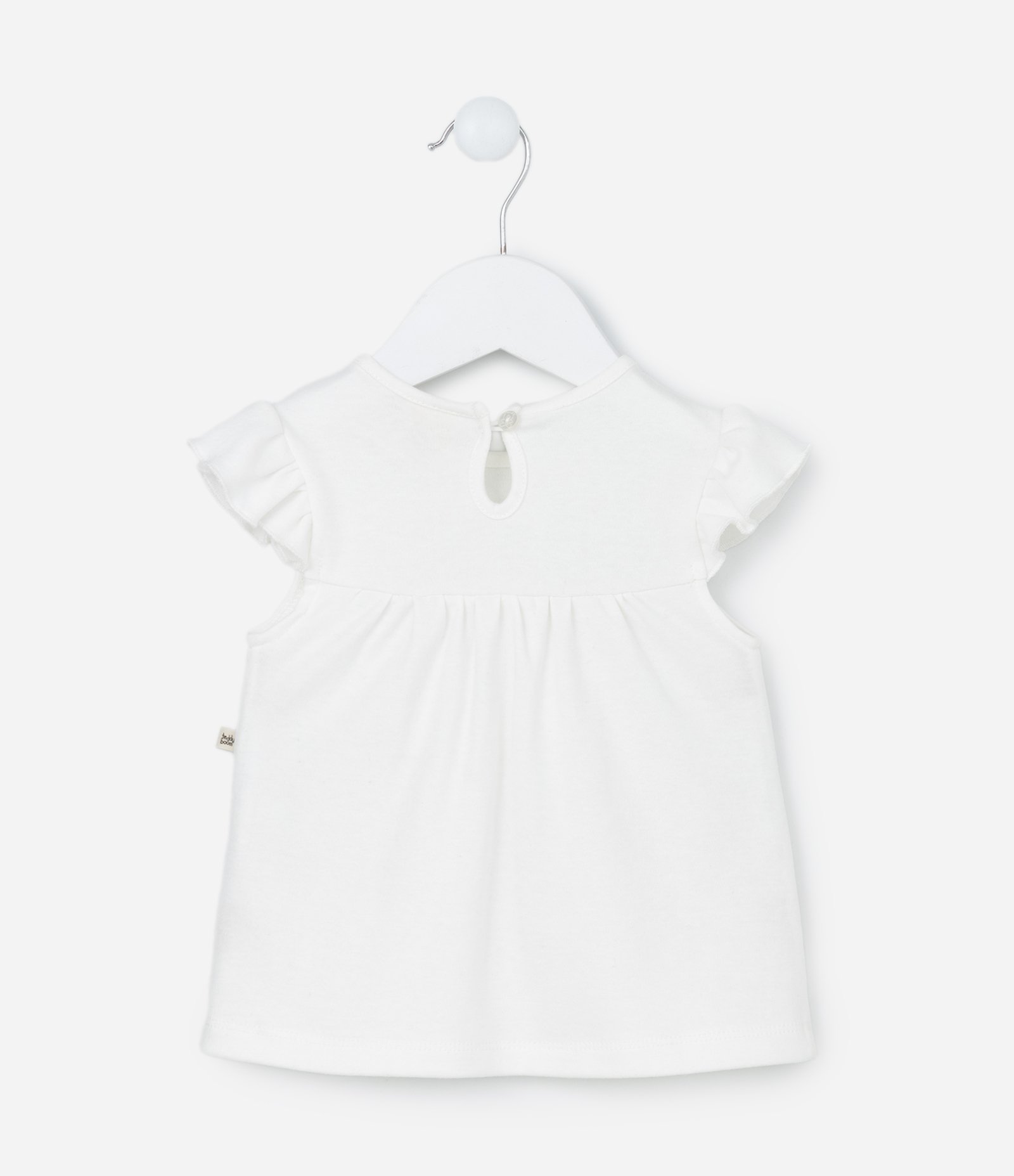 Conjunto Infantil com Bolsinhos e Estampa Floral - Tam 0 a 18 meses Verde/Branco 9