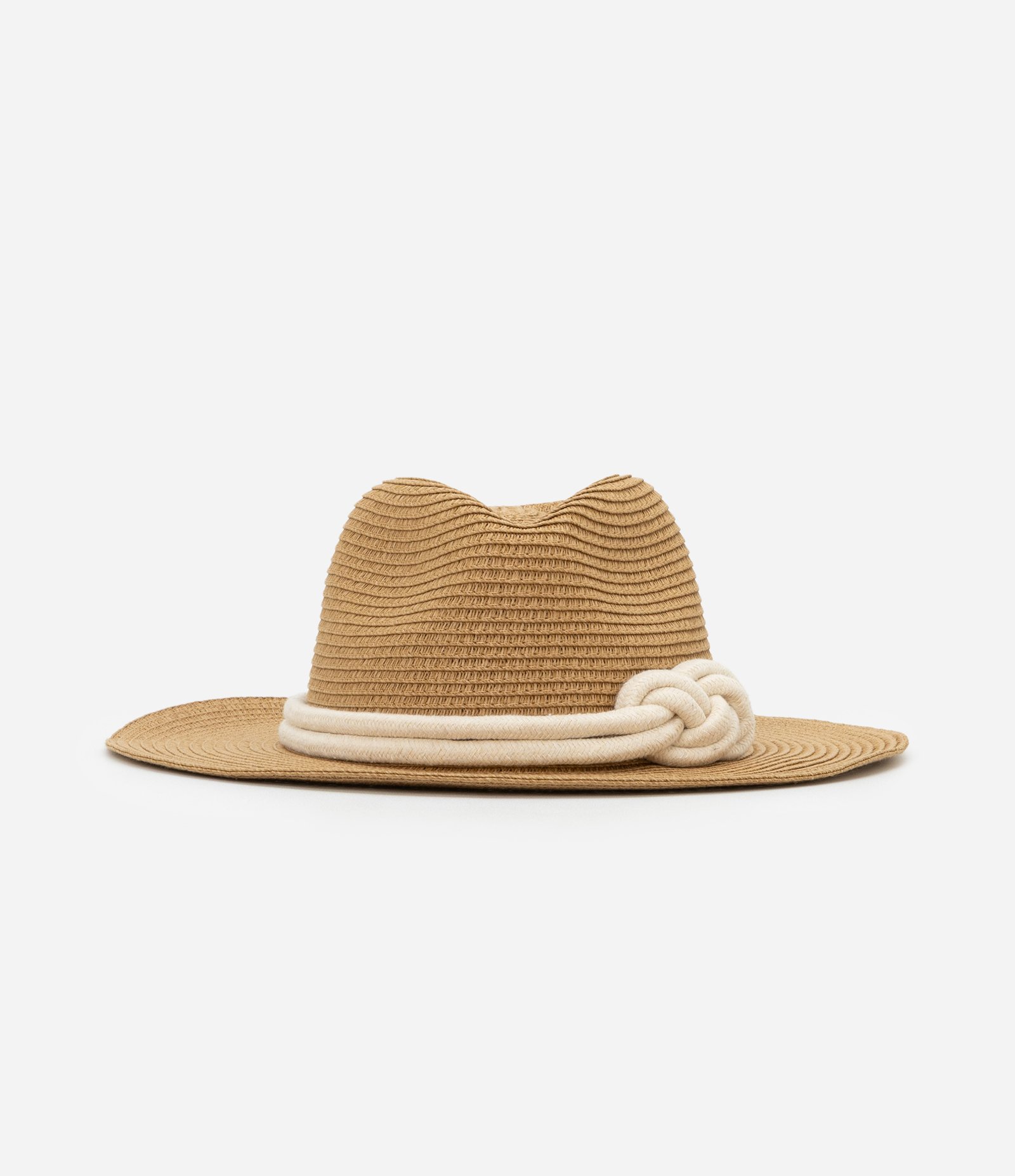 Chapéu Panamá com Corda com Nó Bege 3