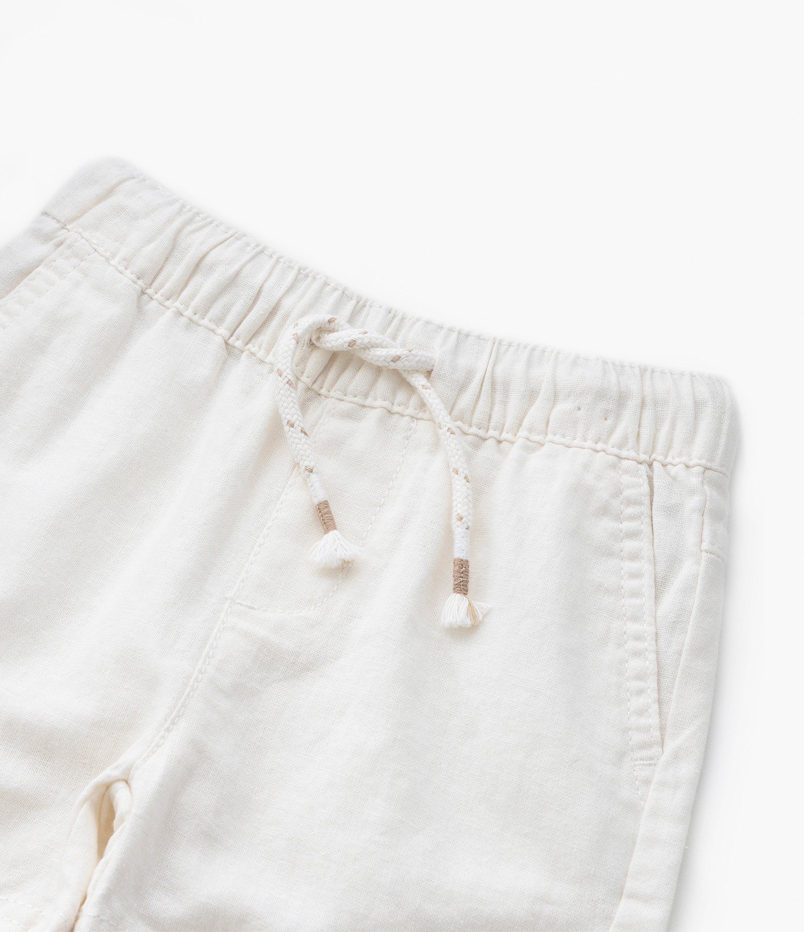 Bermuda Infantil em Linho com Bolsinho - Tam 1 a 5 Anos Branco Neve 6