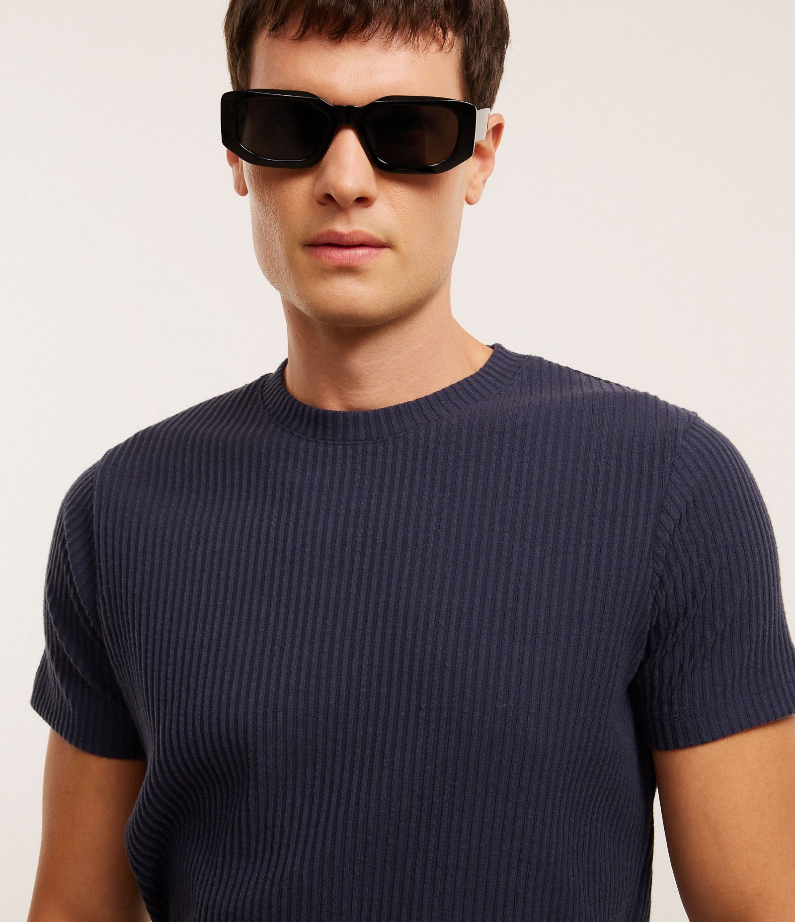 Camiseta em Ribana com Textura Aveludada Azul 4