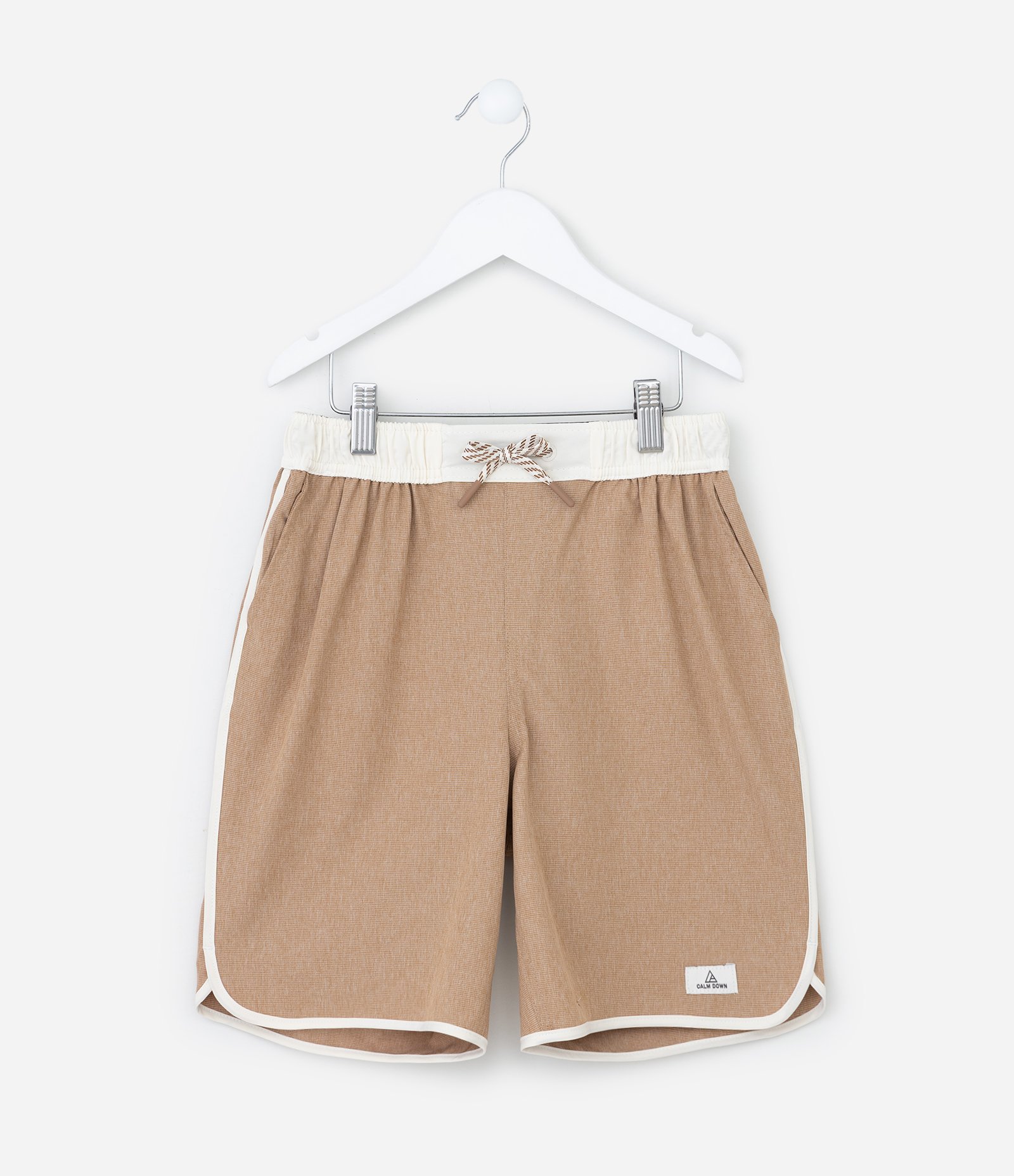 Bermuda de Banho Infantil com Contraste - Tam 05 a 14 Anos Marrom 1