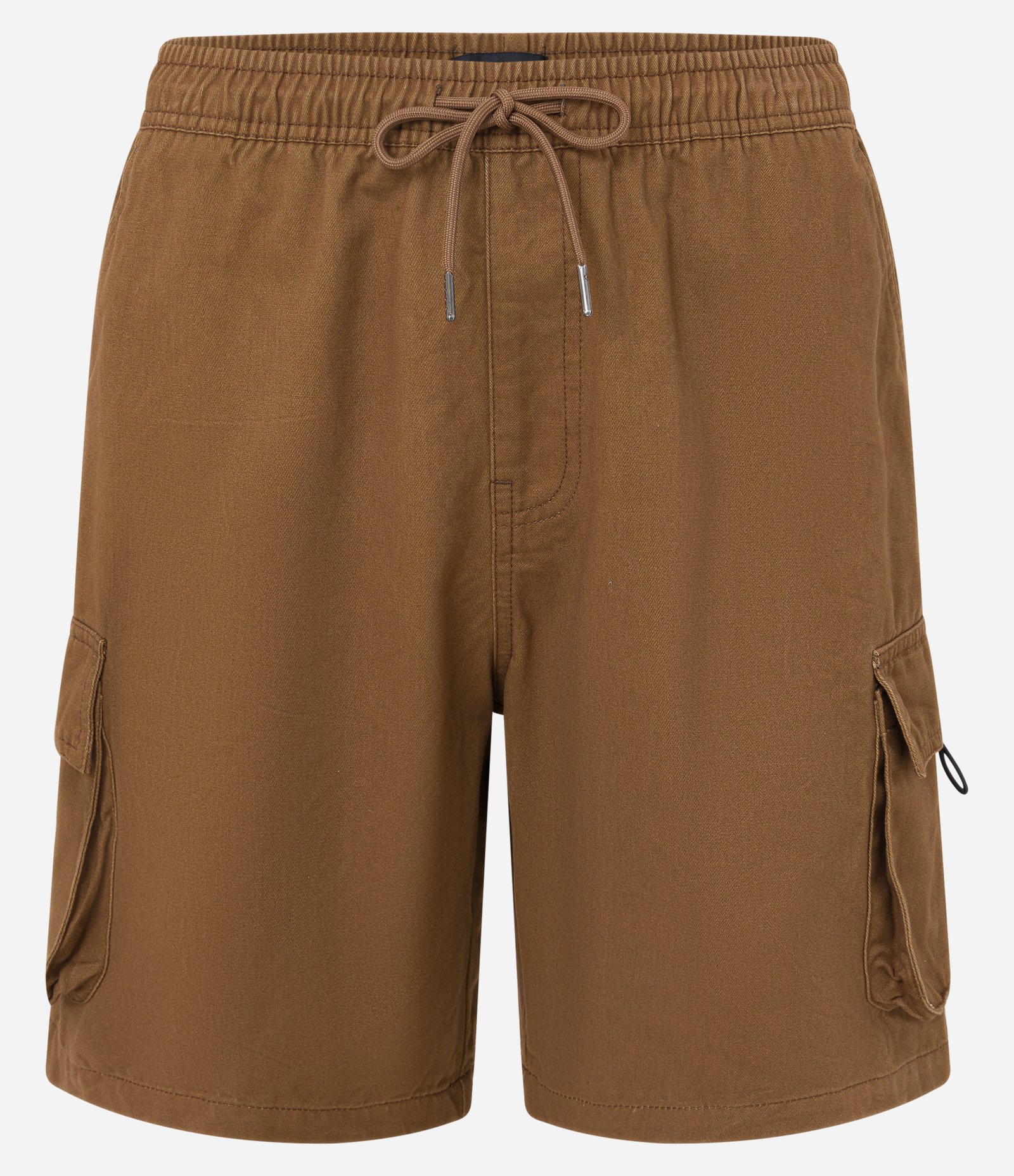 Bermuda em Algodão com Cós Elástico e Bolsos Cargo Marrom Café 5