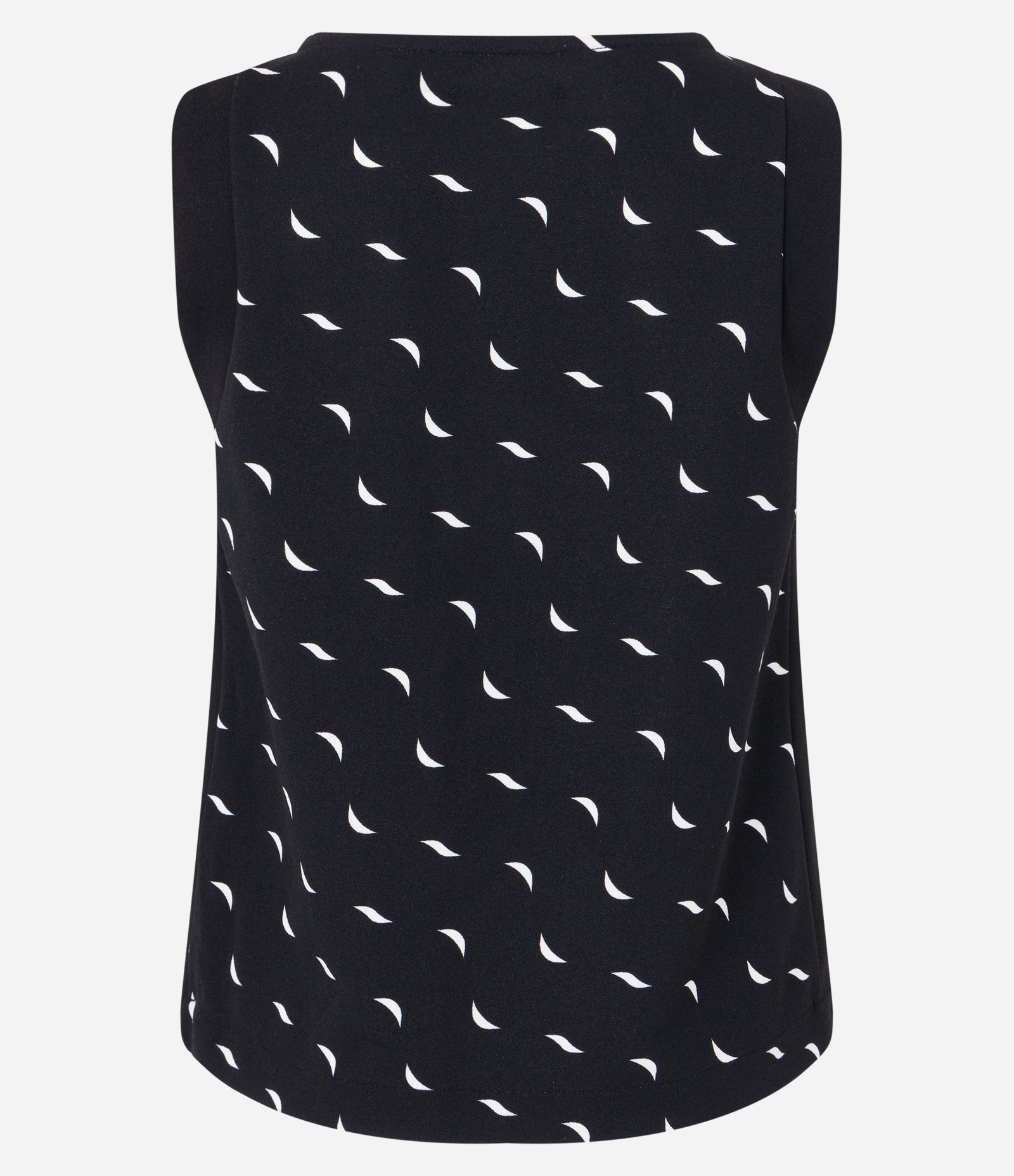Blusa em Crepe com Decote V e Estampa de Luas Preto 7