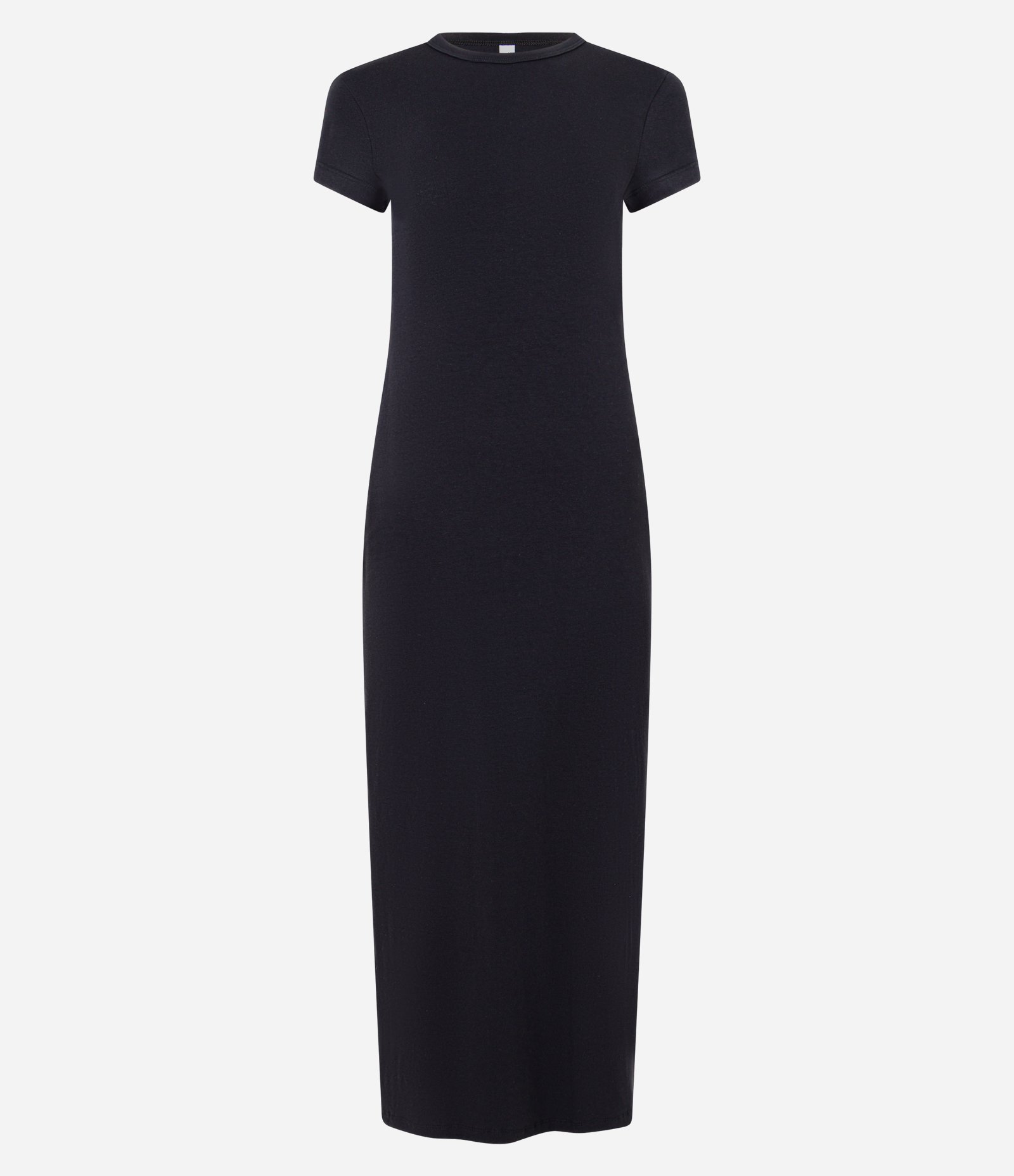 Vestido Longo em Algodão com Manga Curta Preto 6