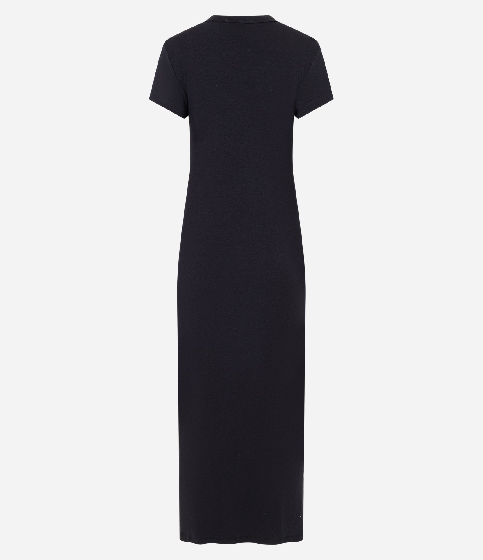 Vestido Longo em Algodão com Manga Curta Preto 7