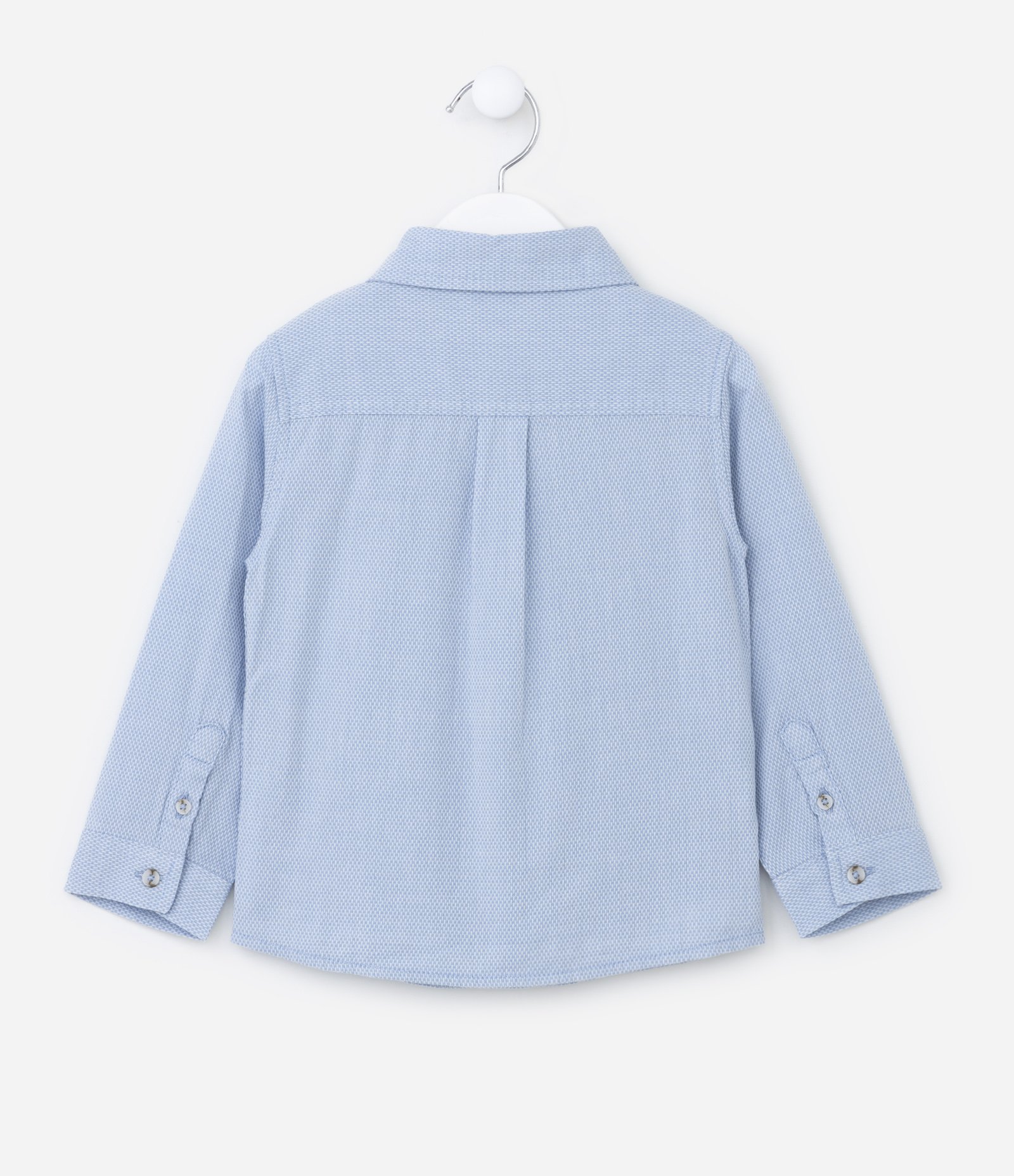 Camisa Infantil Texturizada com Bolsinho - Tam 1 a 5 Anos Azul 2