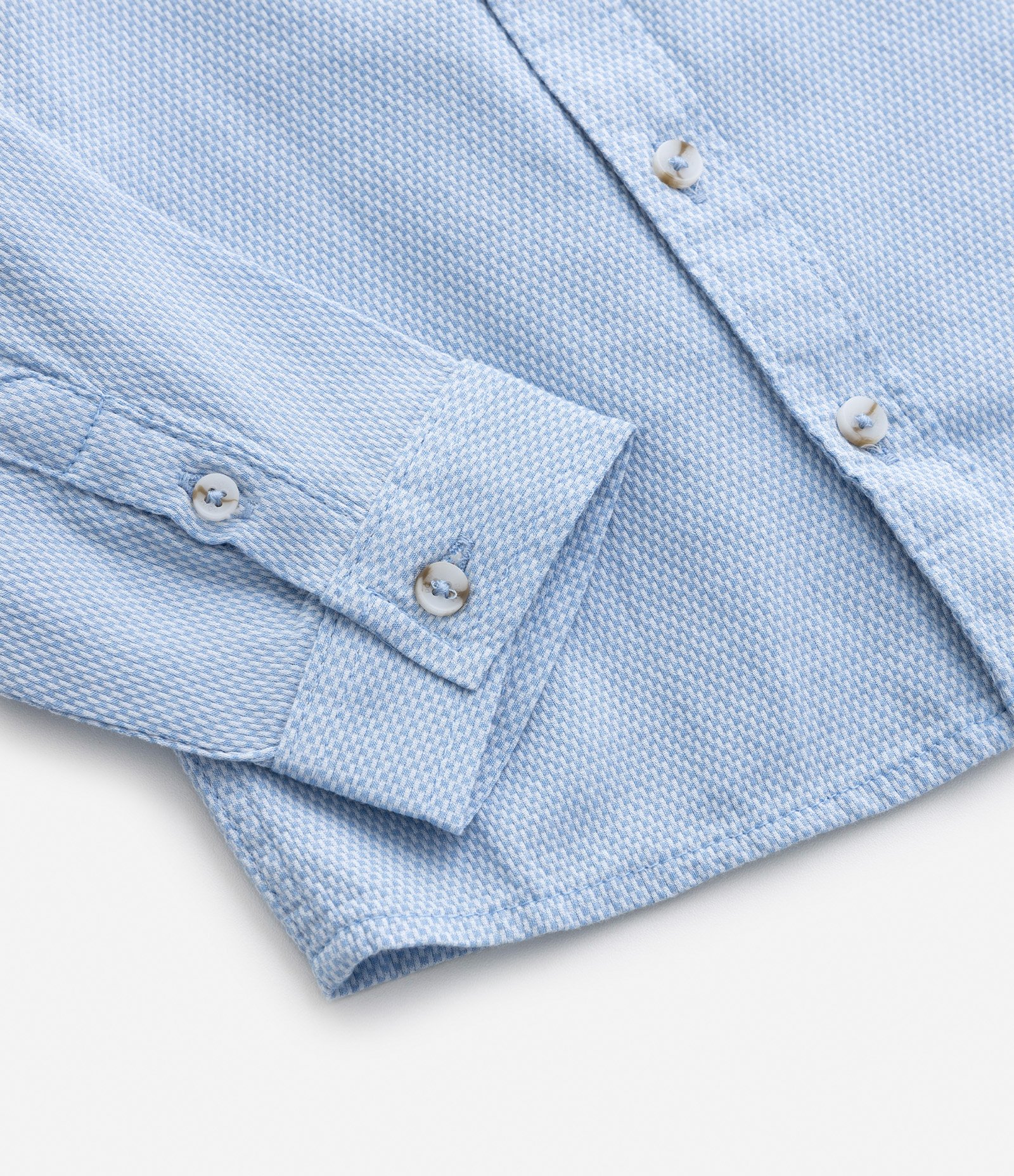 Camisa Infantil Texturizada com Bolsinho - Tam 1 a 5 Anos Azul 5